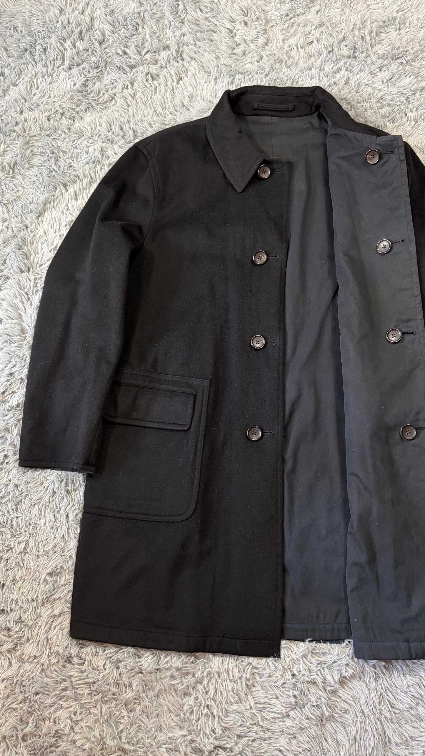 Gucci by Tom Ford 1999 Reversible Wool & Cotton Car Coat - L