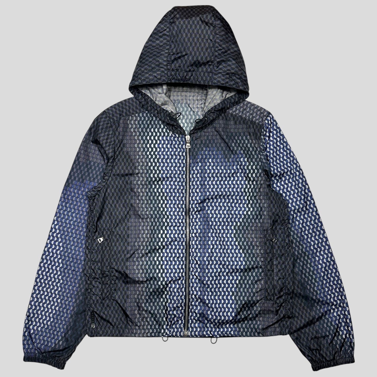 Prada Sport 2008 Geometric Shadow Print Nylon Jacket - M