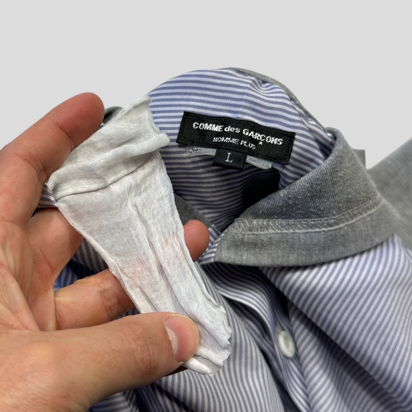 Comme Des Garçone Homme 2009 Striped Shirt Hoodie - M/L