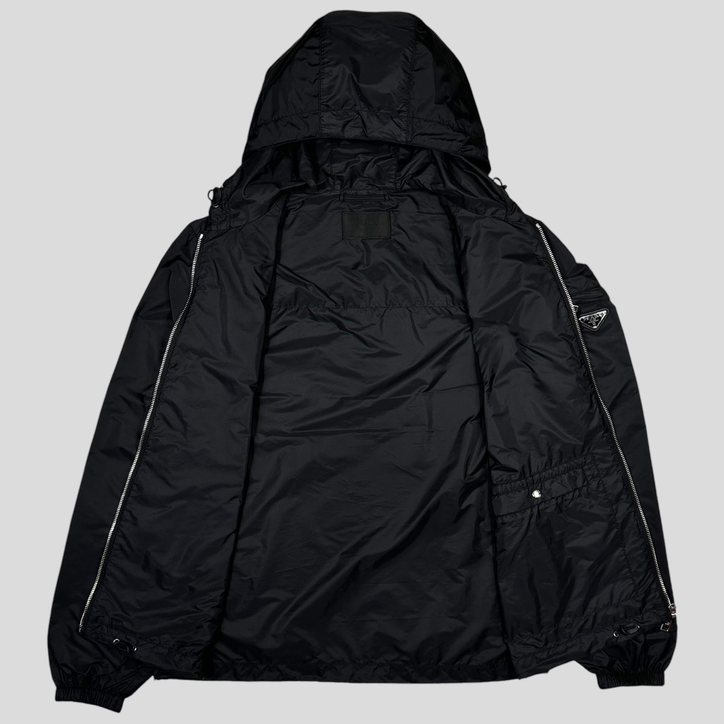 Prada Milano 2014 Nero Black Nylon Windbreaker - L