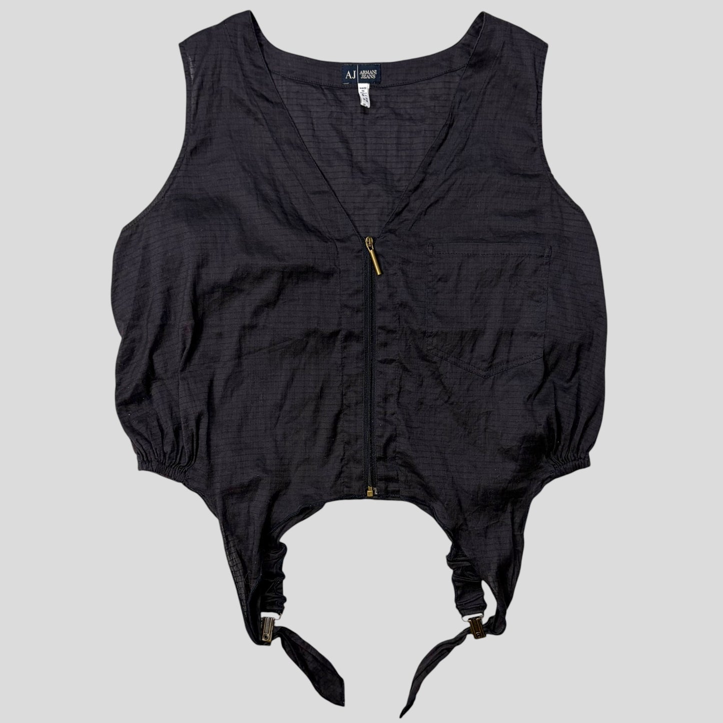 Armani Jeans 00’s Nylon Ripstop Hem Clasp Vest - M