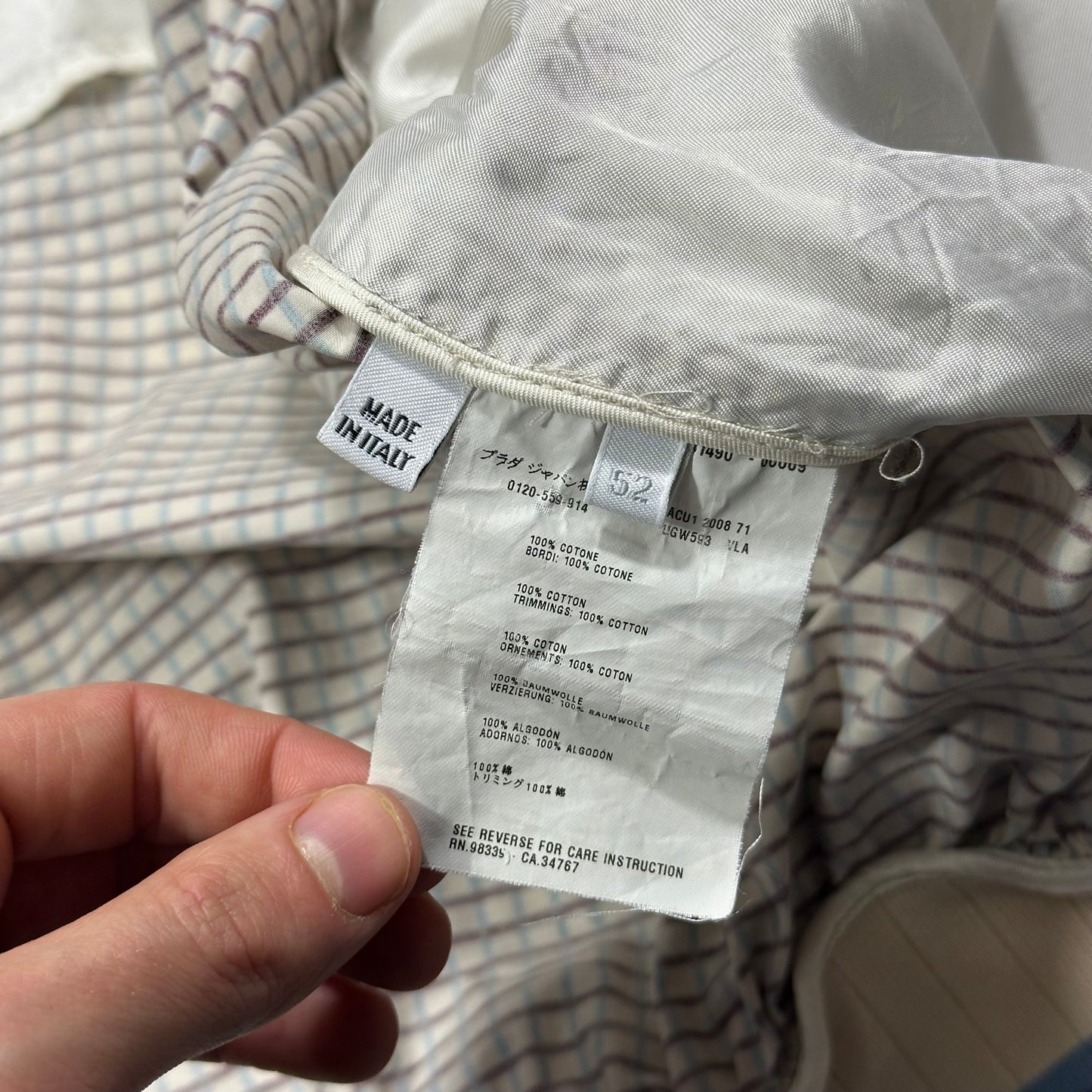 Prada SS08 Grid Checkered Multi Logo Bomber Jacket - IT52 (M/L)