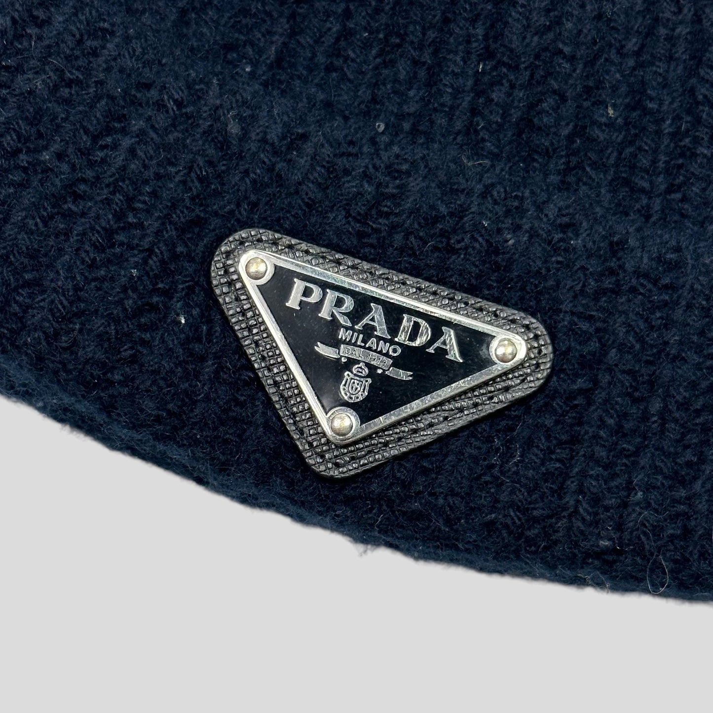 Prada Milano 2022 Wool & Cashmere Logo Beanie - OS