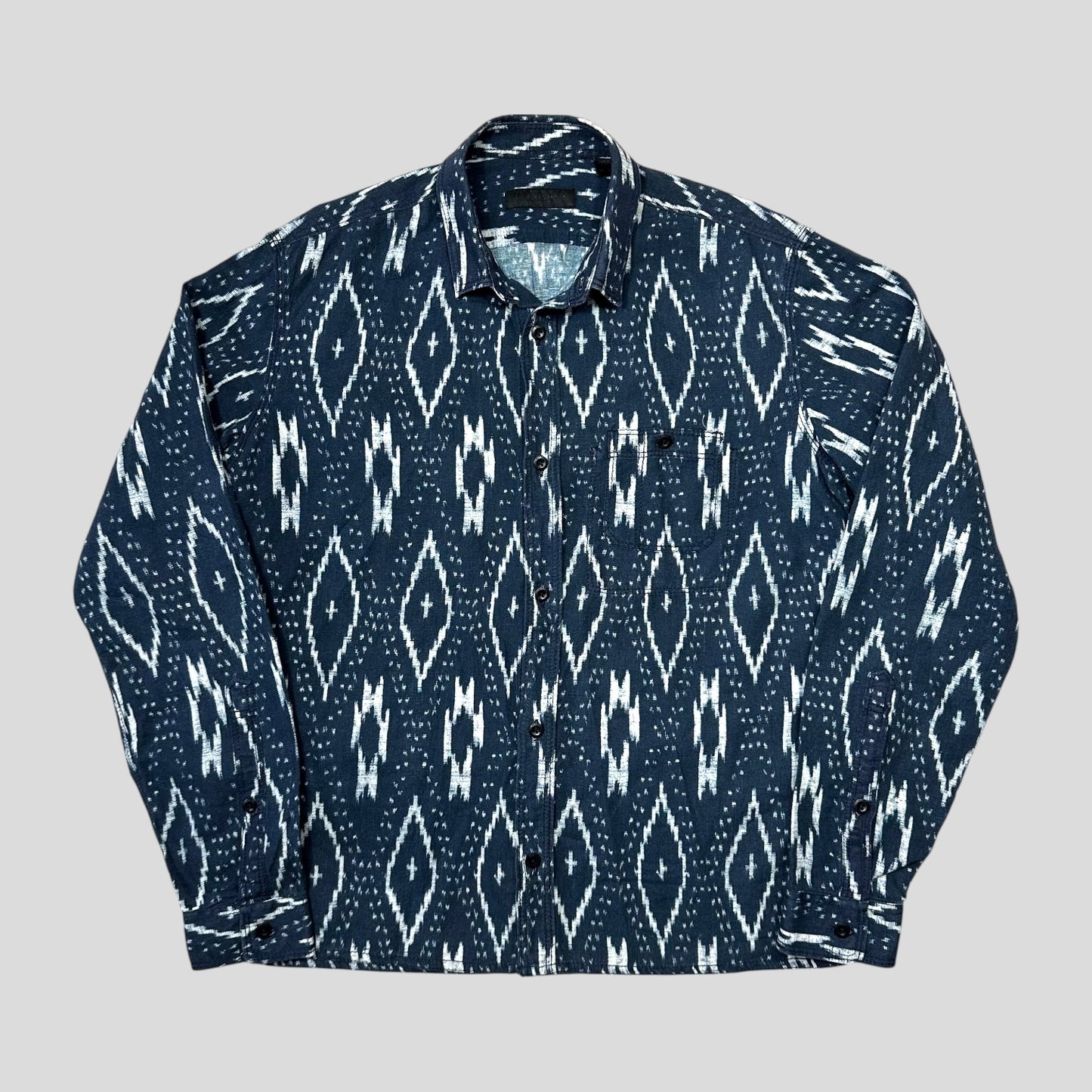 Burberry Prorsum 2012 Ikat Runway Print LS Boxy Shirt - S