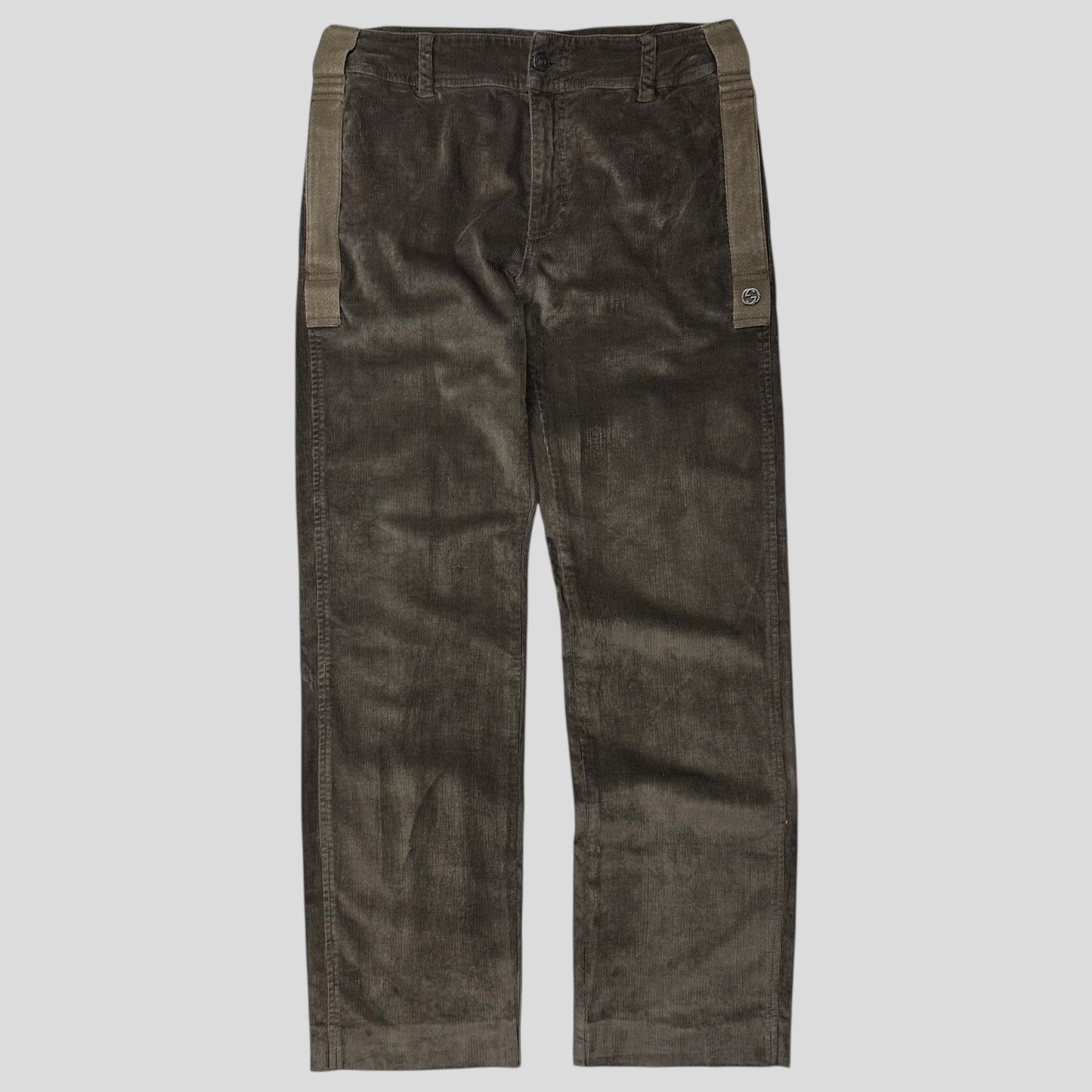 Gucci by Tom Ford 2004 Velvet Corduroy Western GG Logo Trousers - IT46