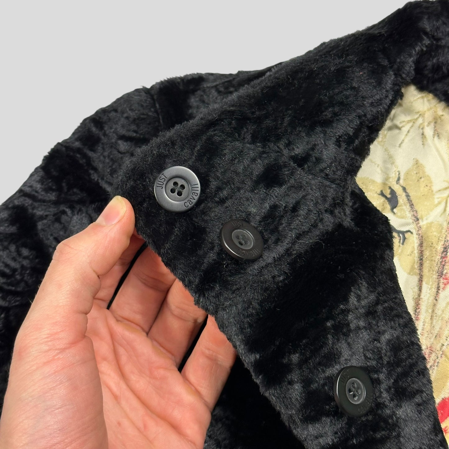 Just Cavalli 00’s Faux Fur Floral Lined Quilted Jacket - IT44