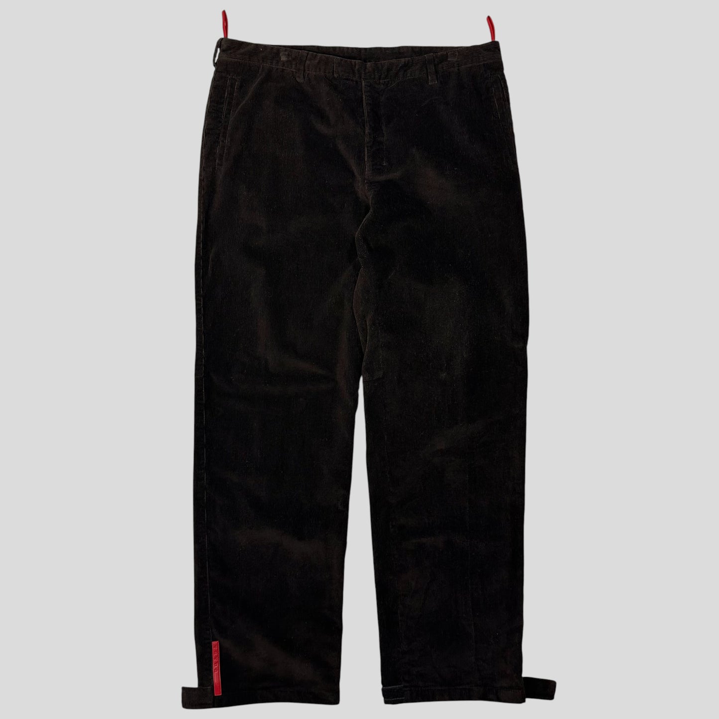 Prada Sport 00’s Baggy Adjustable Needle Corduroy Trousers - IT54