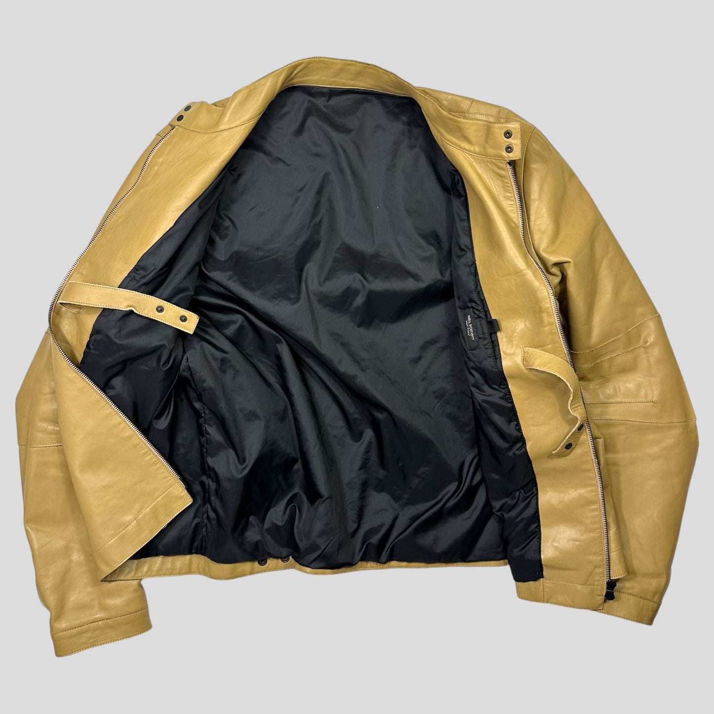 Neil Barrett AW00 Caramel Leather Moto Slingbag Jacket - L