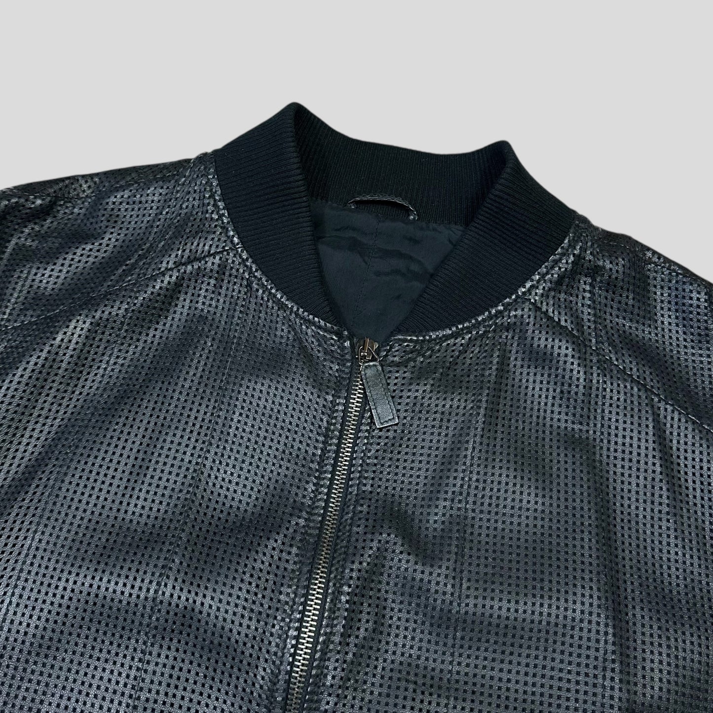 Emporio Armani 2009 Perforated Mesh Lambskin Leather Bomber - IT52 (M)