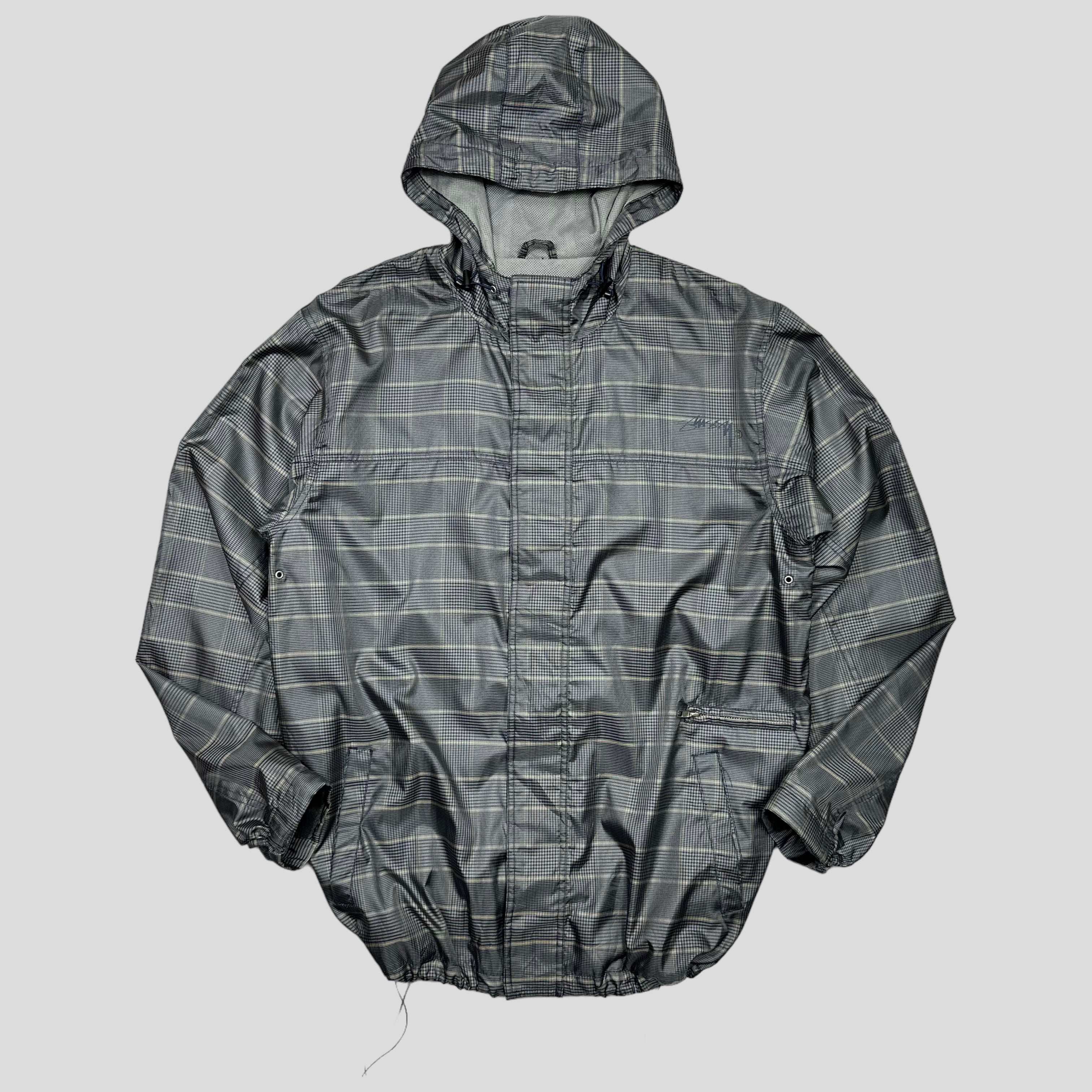 Stussy 00's Nylon Checkered Double Logo Jacket - L/XL – Warmwaves