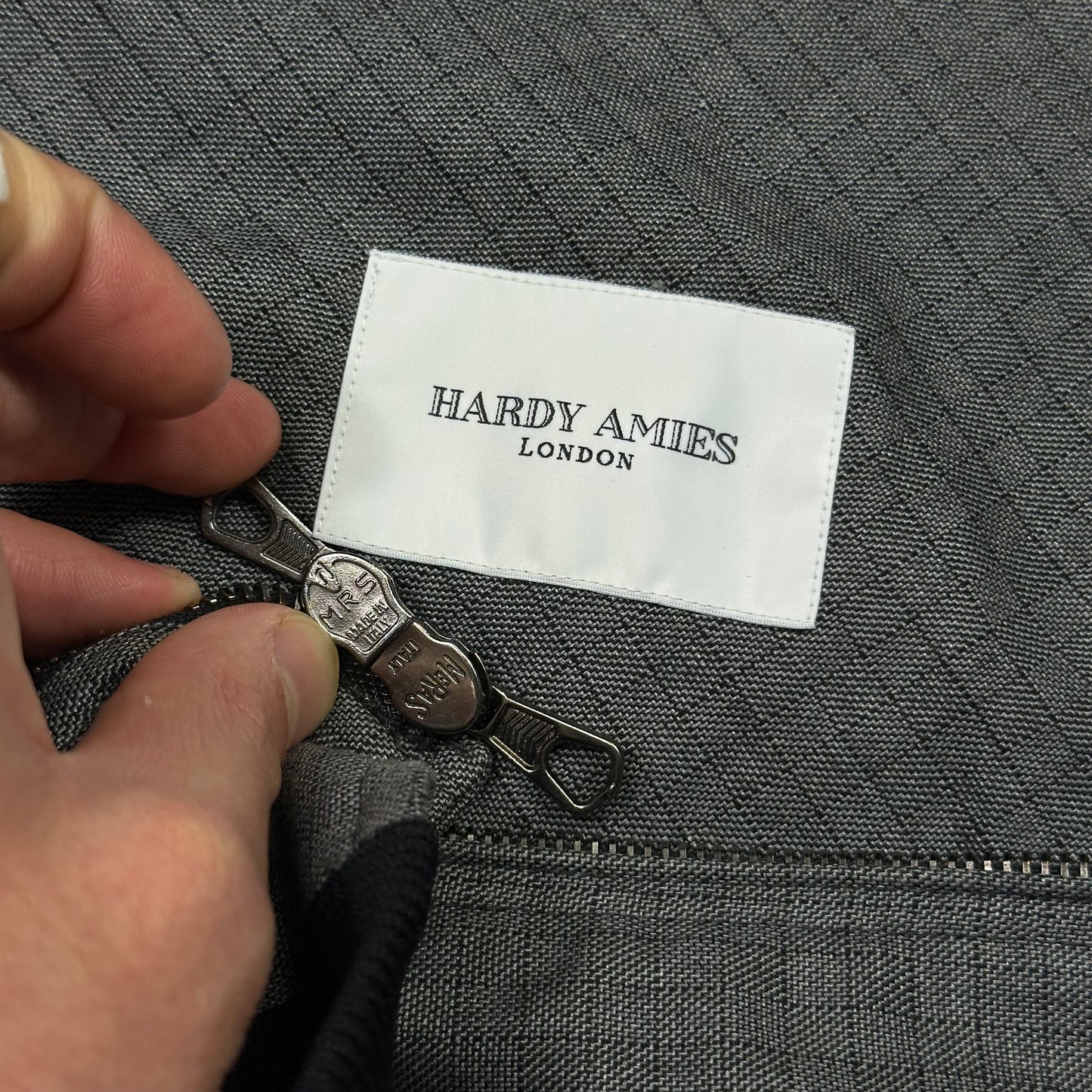 Hardy Amies AW07 Ripstop Grid Asymmetrical Harrington Jacket - M