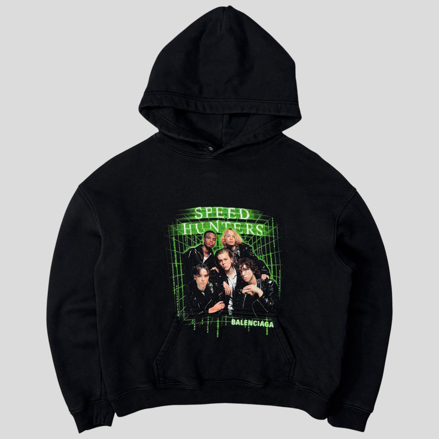 Balenciaga 2018 Speed Hunters Cropped Graphic Hoodie - S