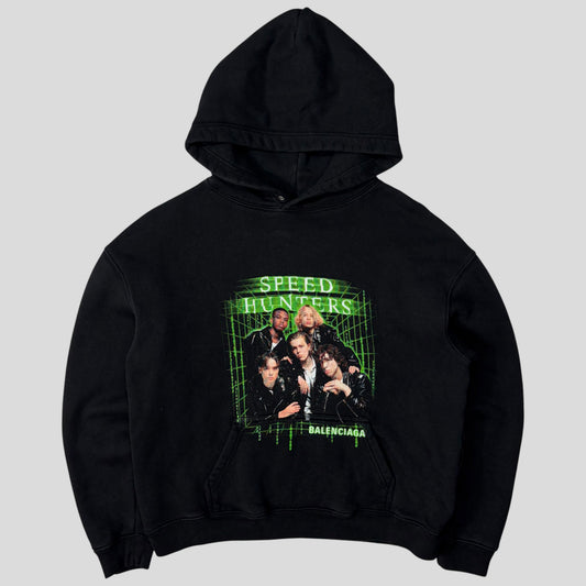 Balenciaga 2018 Speed Hunters Cropped Graphic Hoodie - S