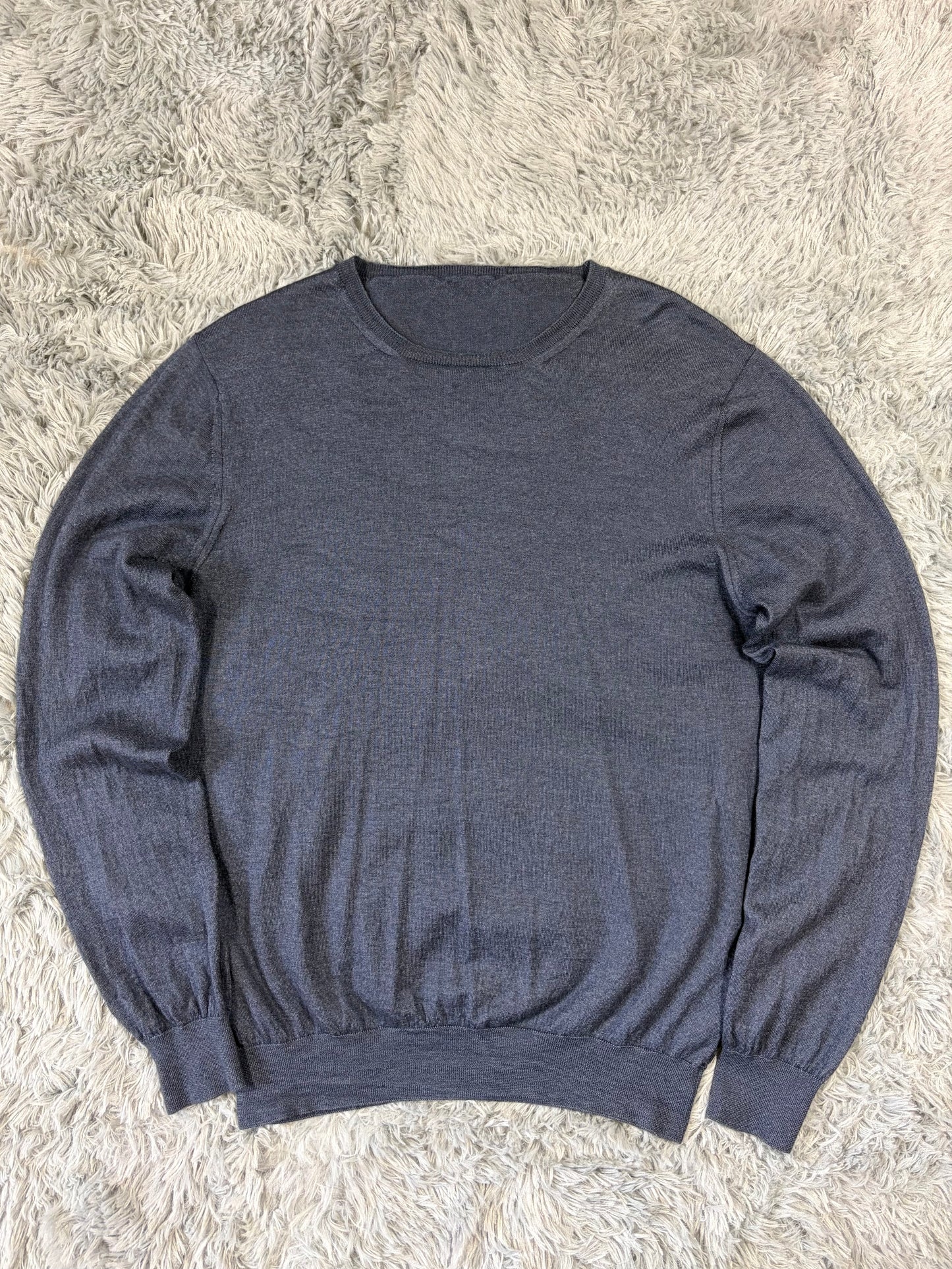 Prada 2015 Blue Marl Lightweight Cotton Knit - S