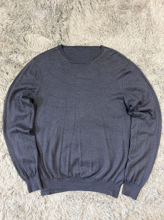 Prada 2015 Blue Marl Lightweight Cotton Knit - S