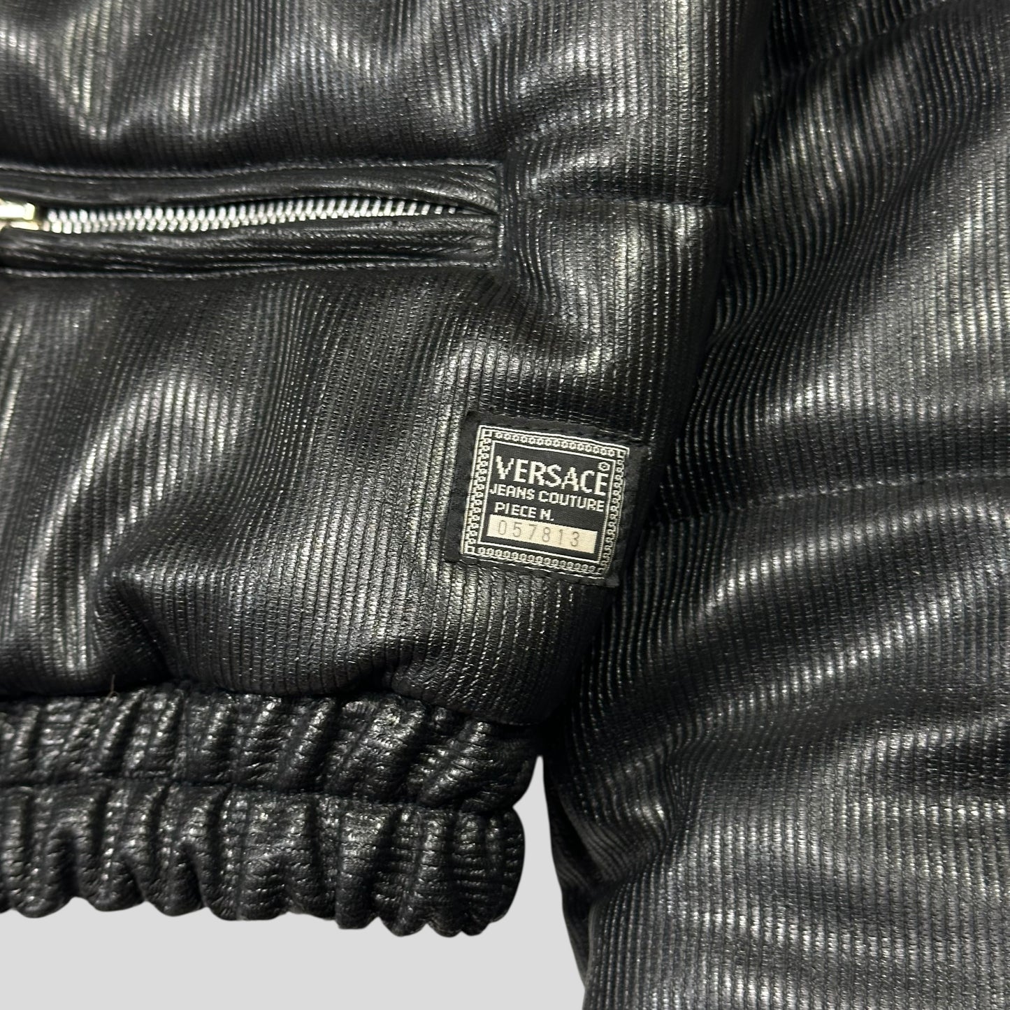 Versace VJC 90’s Liquid Silk Ribbed Cropped Puffer - S/M