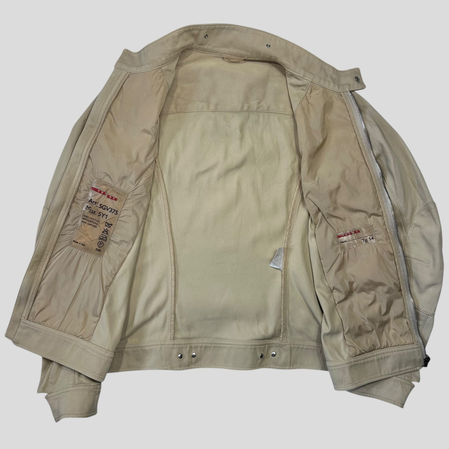 Prada Sport SS01 Articulated Cotton Reinforced Moto Jacket - M/L