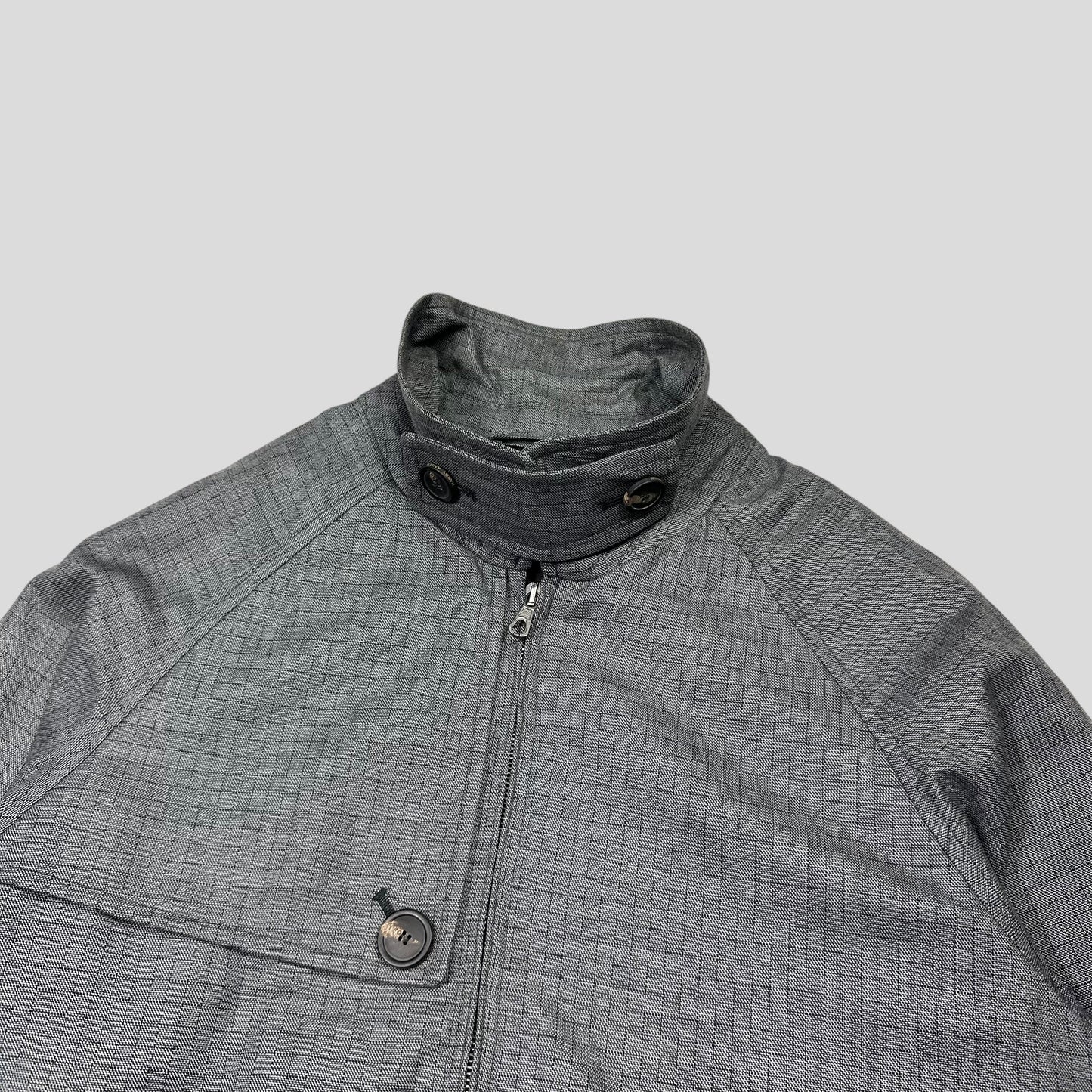 Hardy Amies AW07 Ripstop Grid Asymmetrical Harrington Jacket - M