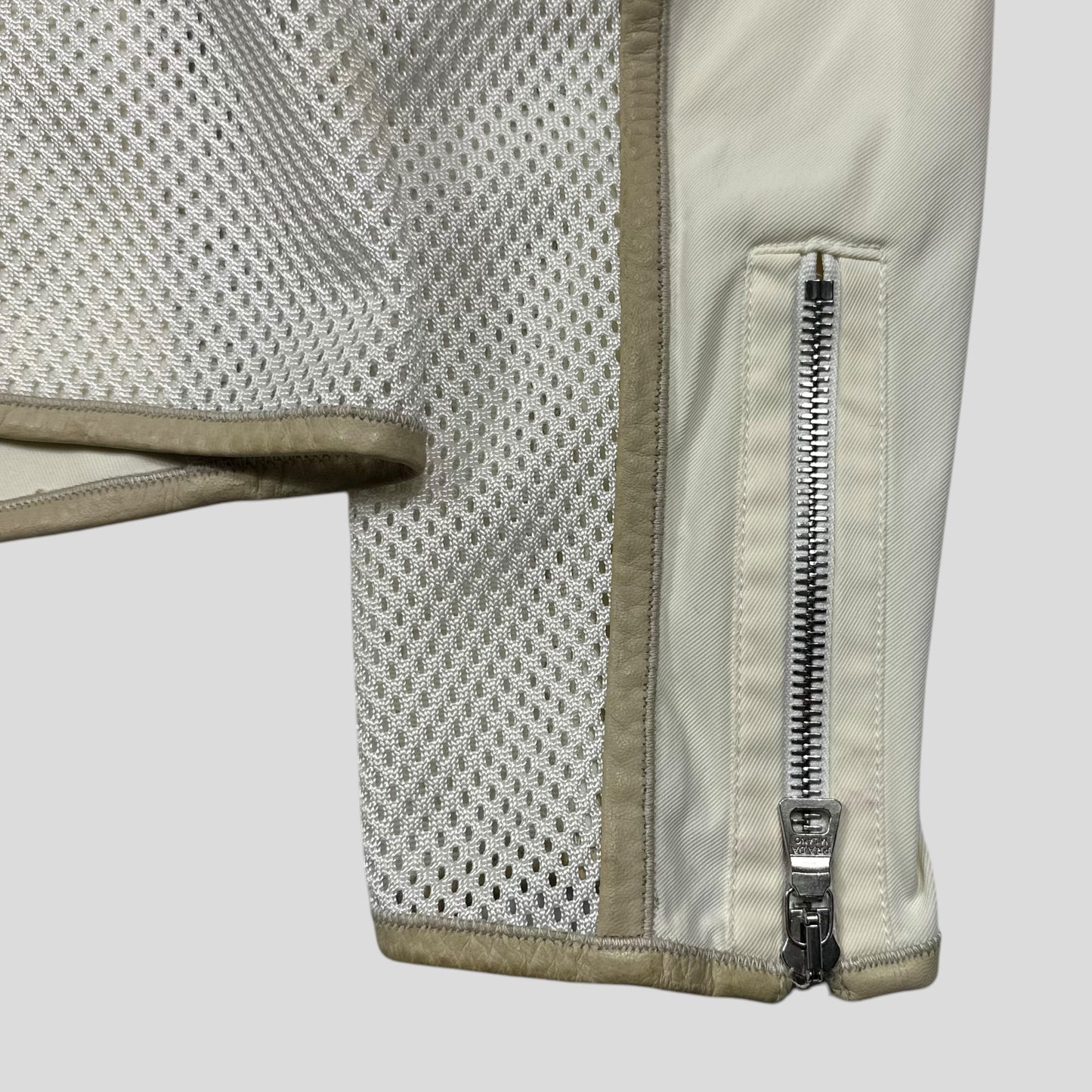 Prada Sport SS00 Mesh and Leather Nylon Moto Jacket - IT44