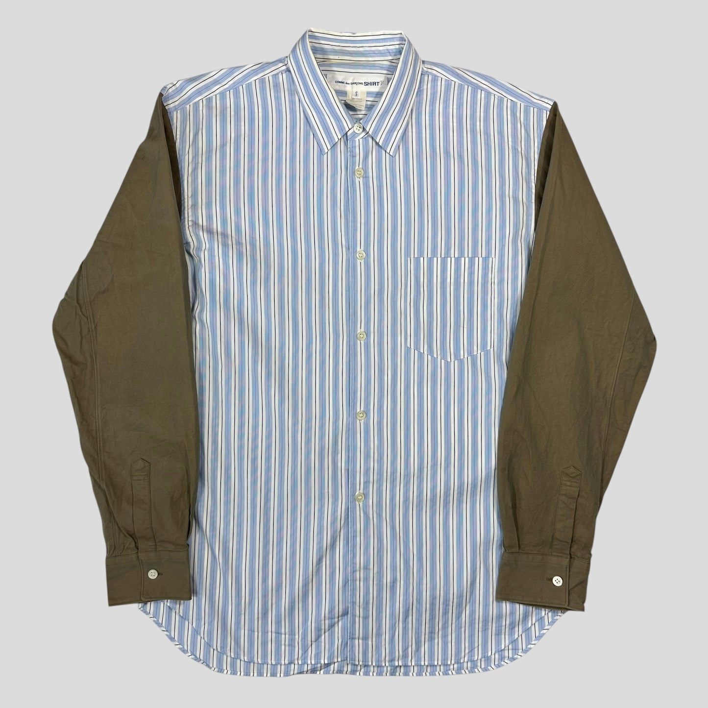 Comme Des Garçons SHIRT 00’s Bi-colour Striped Baby Blue Shirt - M