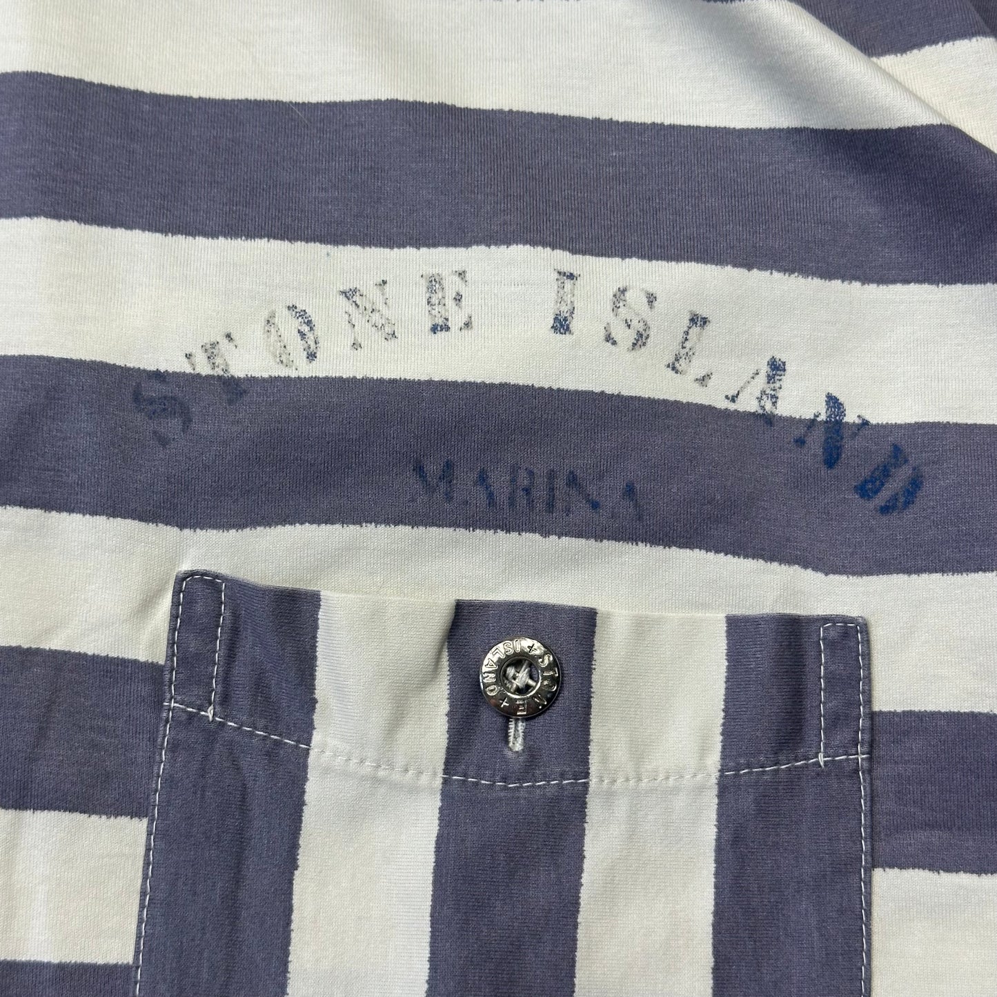 Stone Island 1988 Marina Metal Button Striped Shirt - L