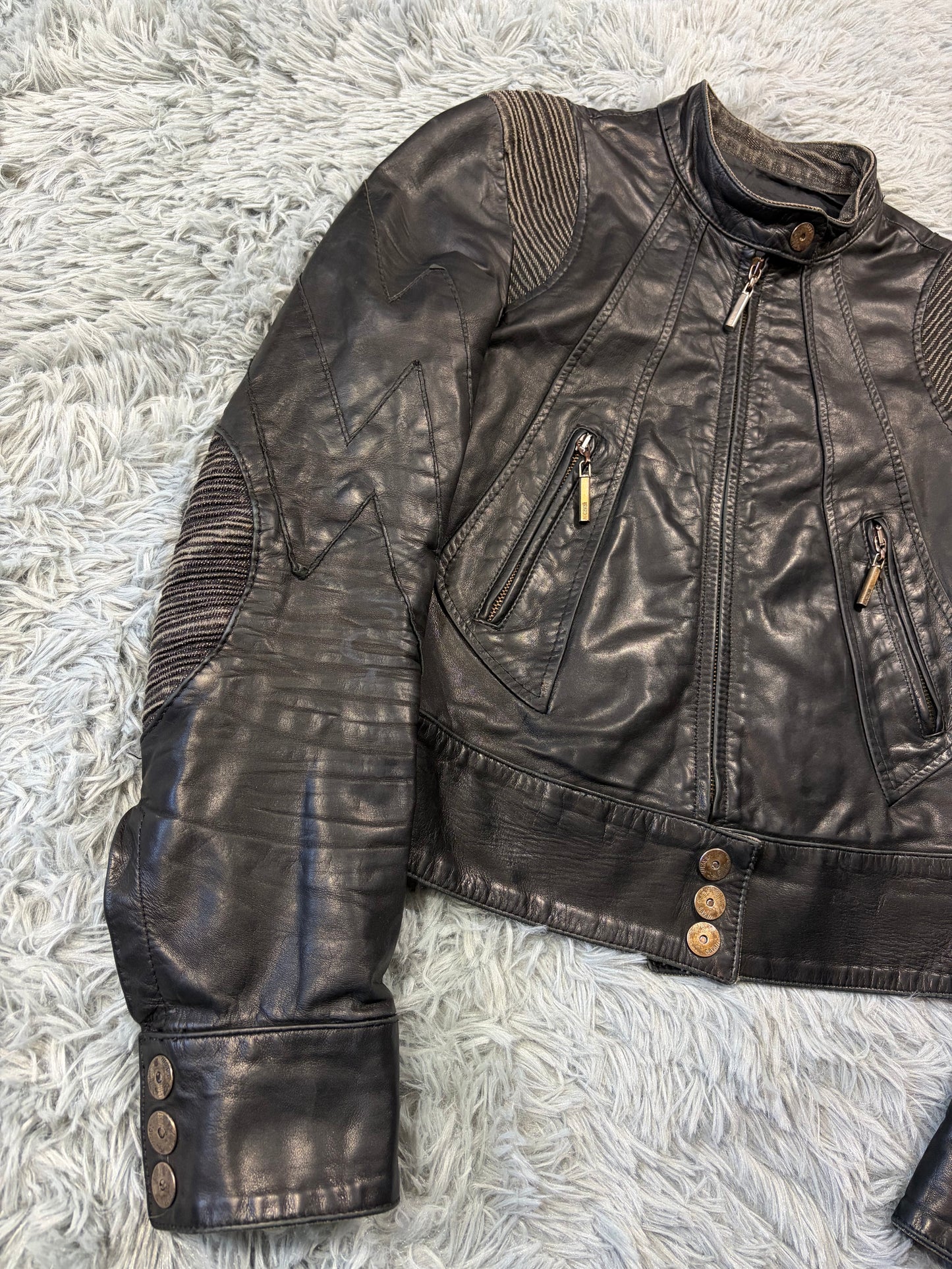 Just Cavalli 00’s Women’s Leather Rocker Biker Jacket - IT40