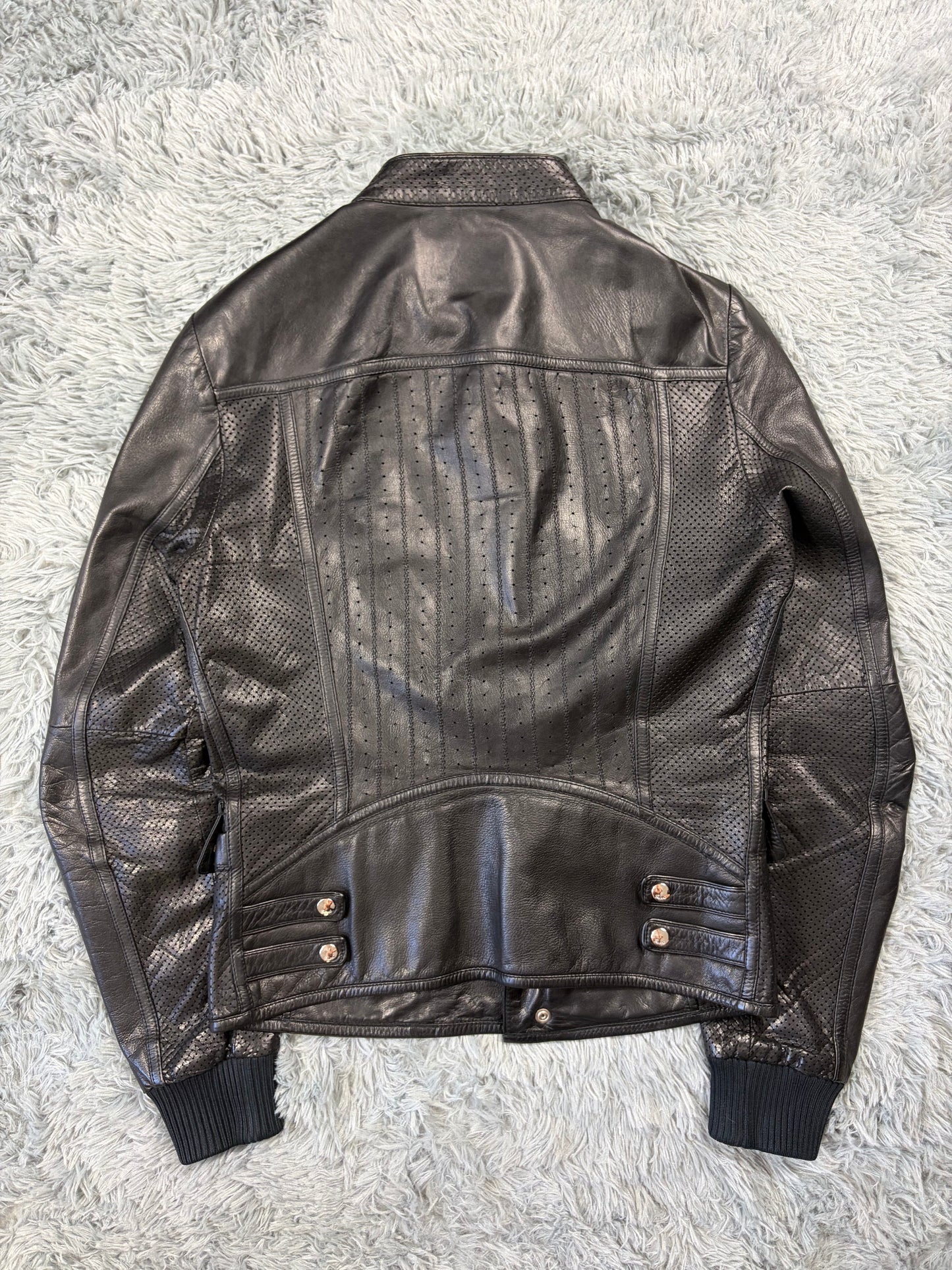 Gucci 00’s by Frida Giannini Perforated Leather Premium Biker Jacket - IT46