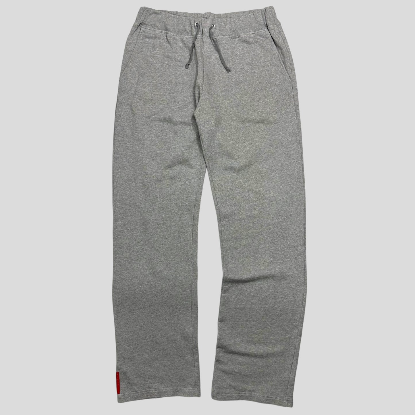 Prada Sport 2008 Baggy Grey Heavy Cotton Logo Joggers - XL
