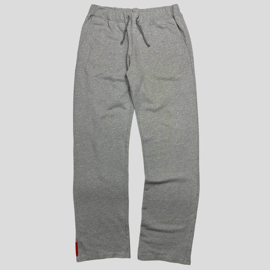 Prada Sport 2008 Baggy Grey Heavy Cotton Logo Joggers - XL