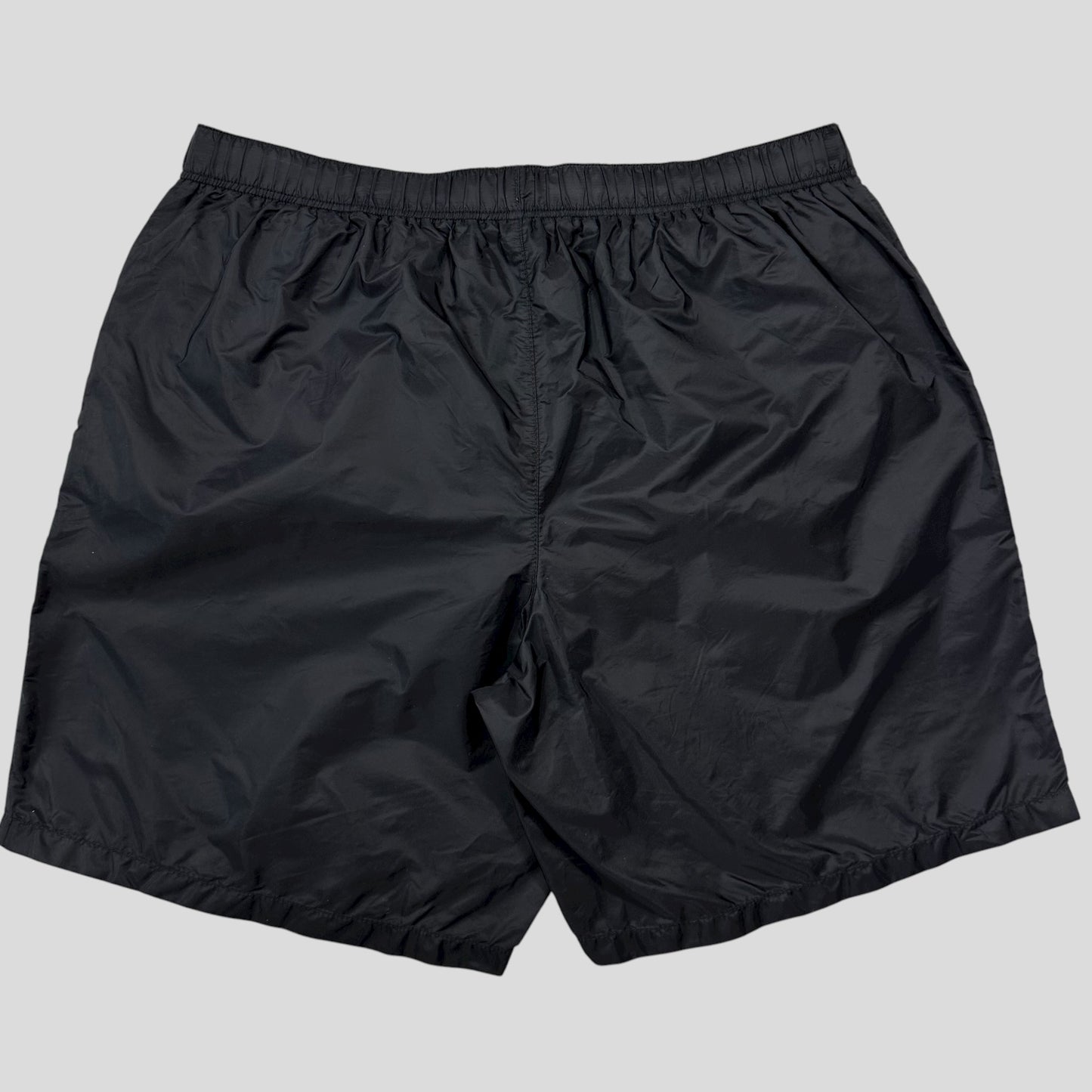 Prada Milano 2018 Black Nylon Red Tab Swim Shorts - IT48 (M)