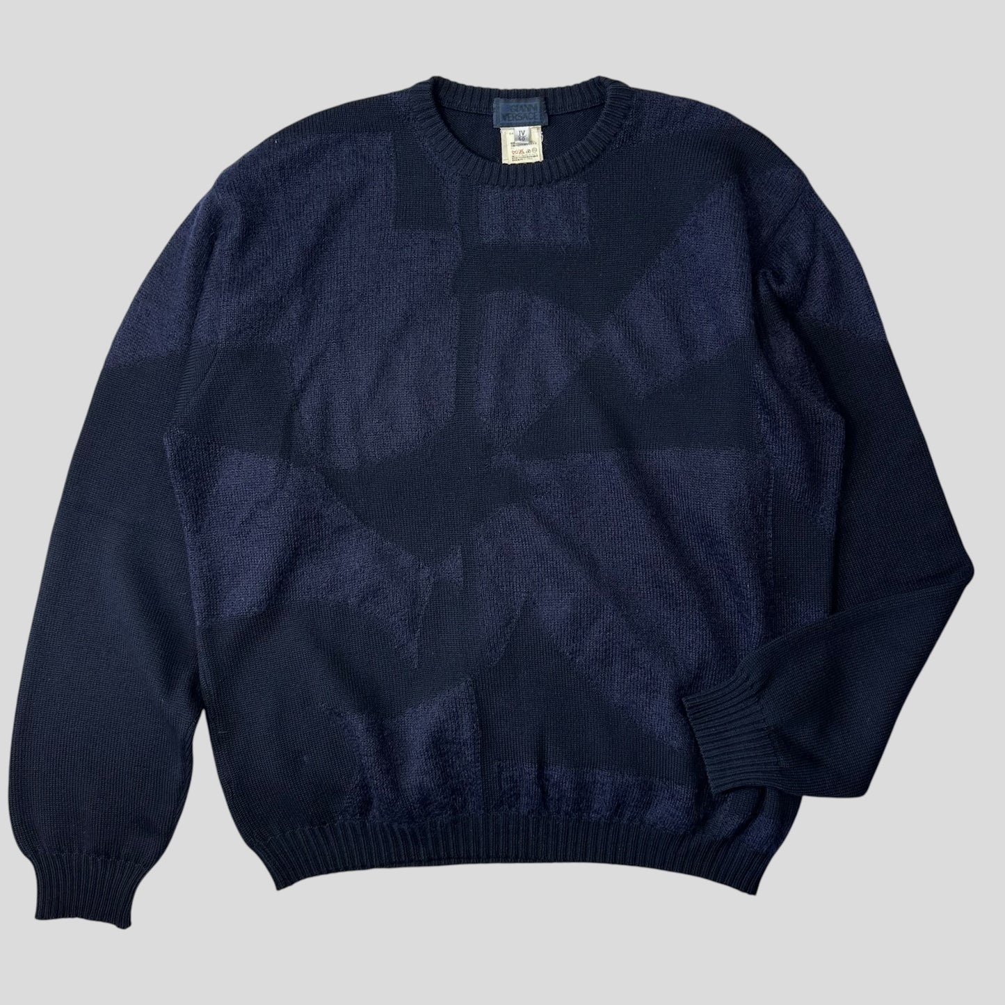 Gianni Versace 90’s Mohair & Wool Abstract Panelled Knit Jumper - IT50