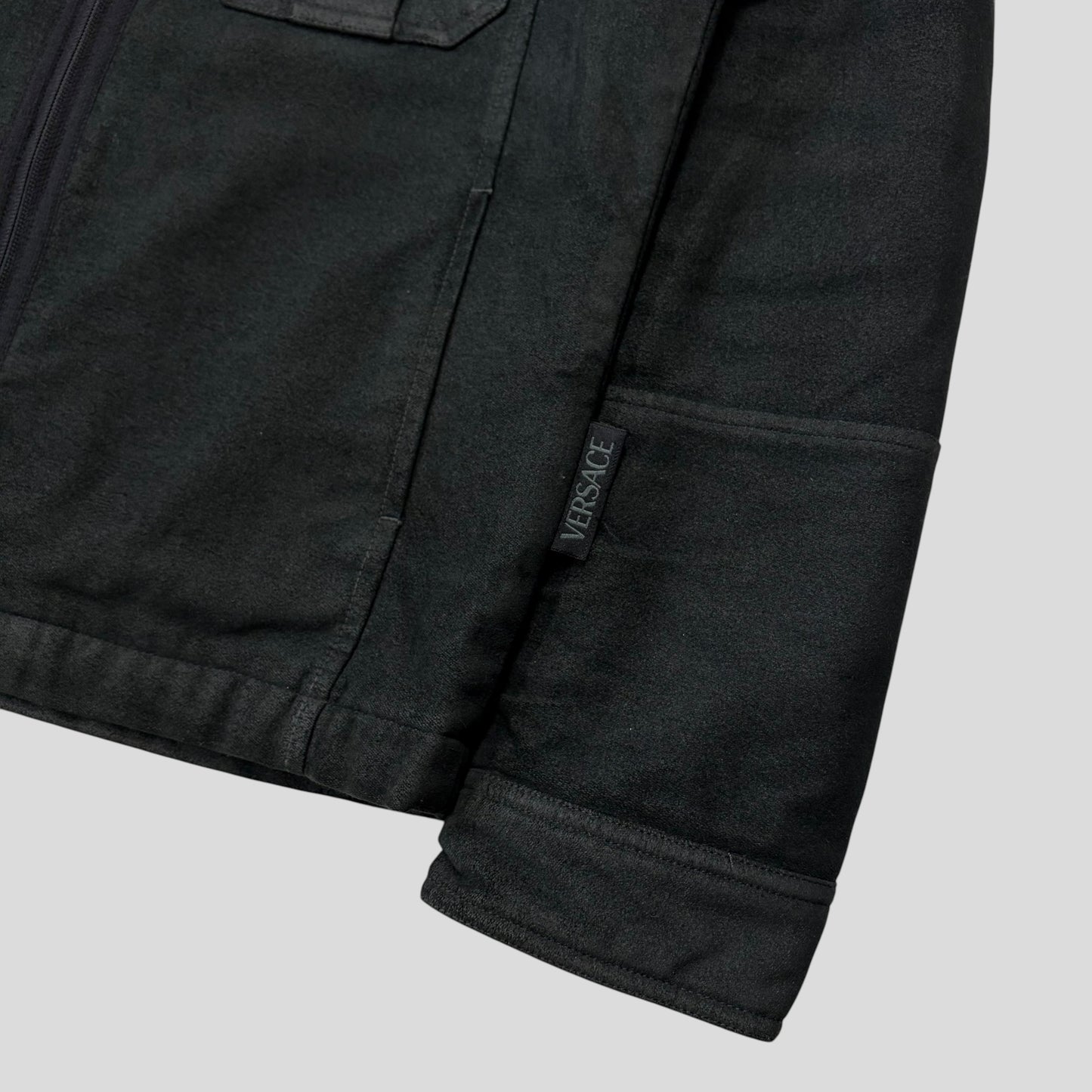 Versace VJC 00’s Moleskin Cotton Asymmetric Stud Pocket Jacket - M