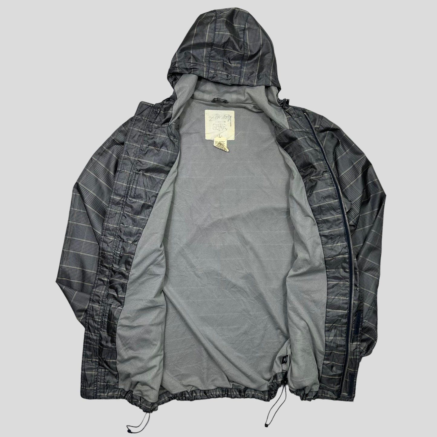 Stussy 00’s Nylon Checkered Double Logo Jacket - L/XL