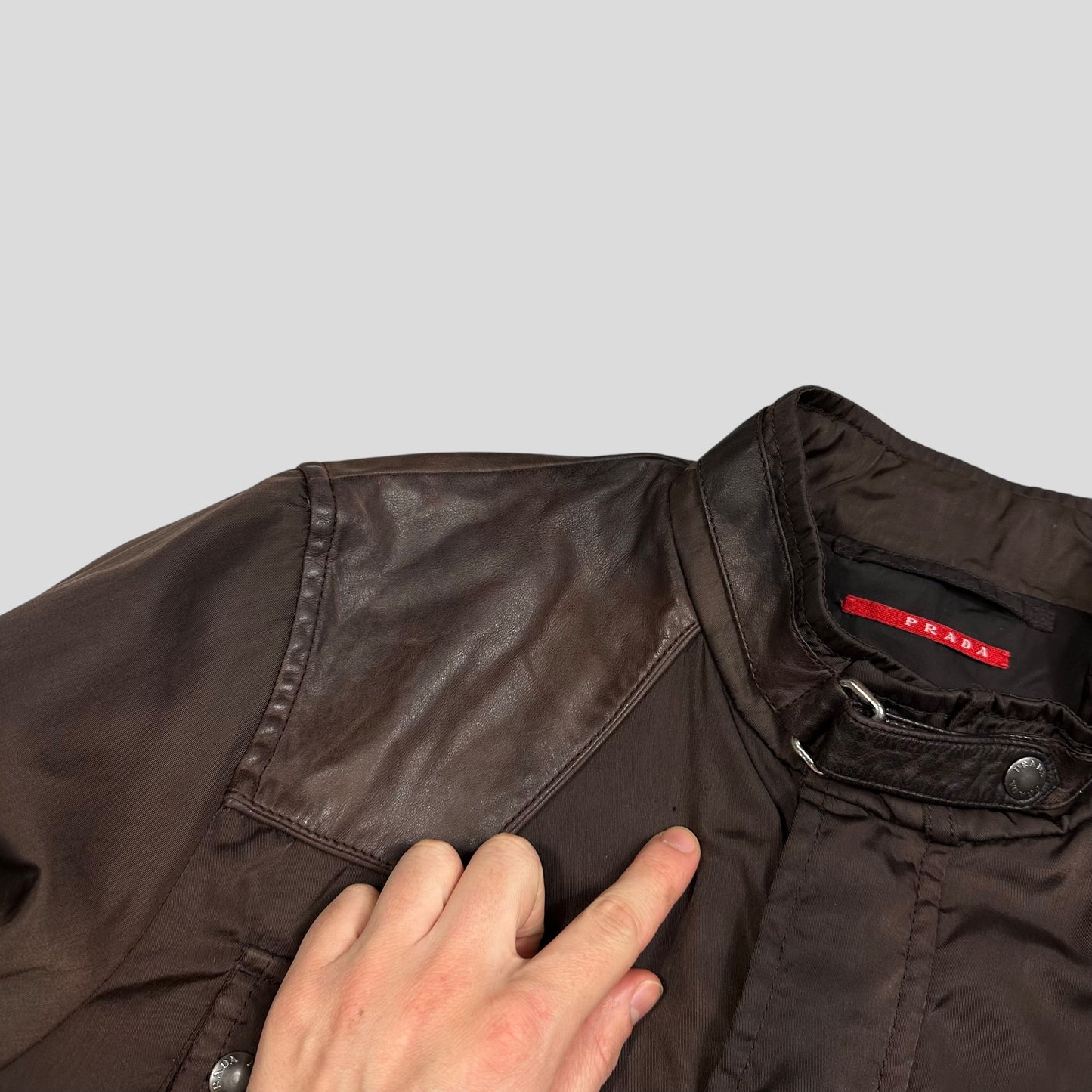 Prada Sport 2008 Nylon & Leather Hybrid Moto Field Jacket - IT54 (L)