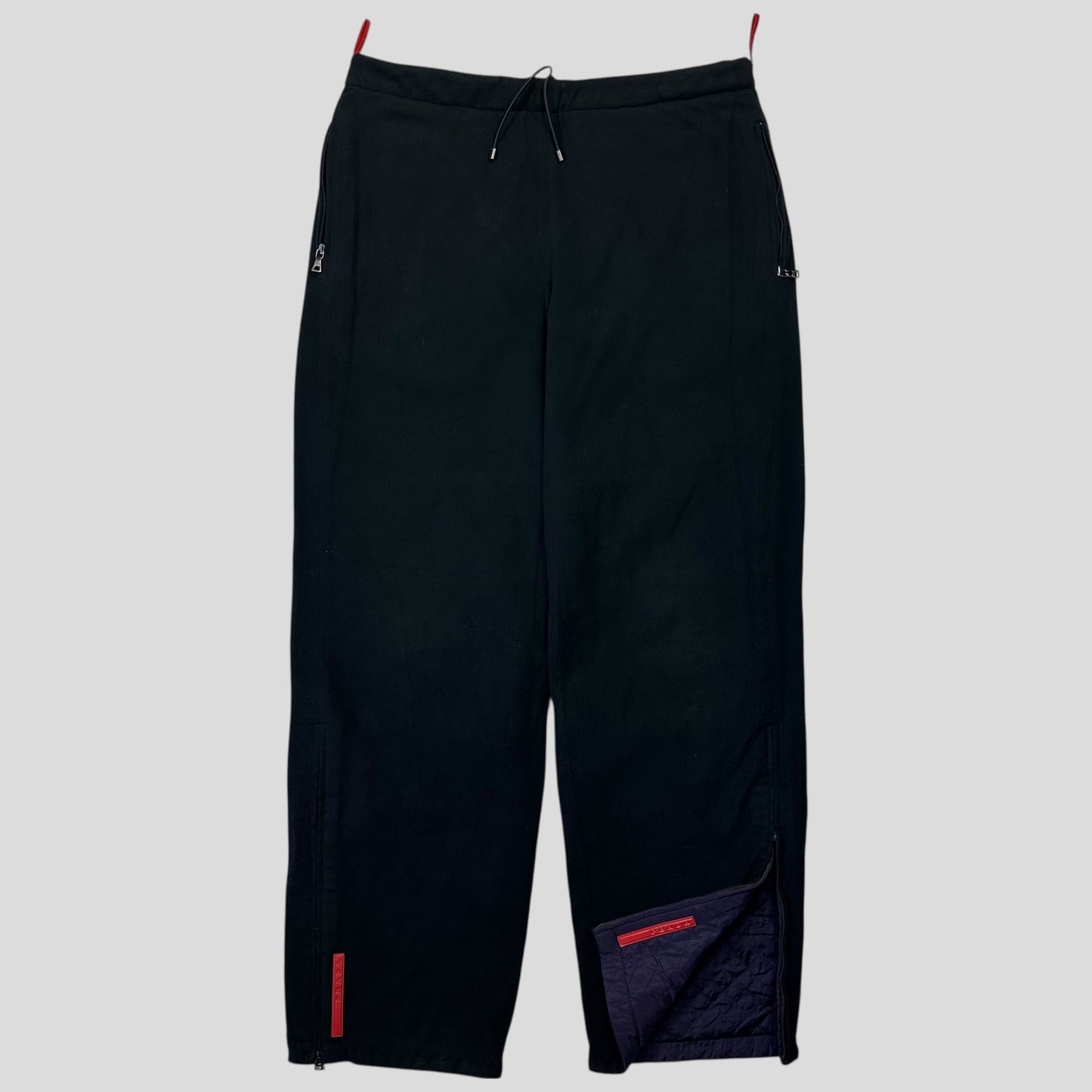 Prada Sport AW00 Reversible Nylon Quilted + Fleece Trousers - IT46