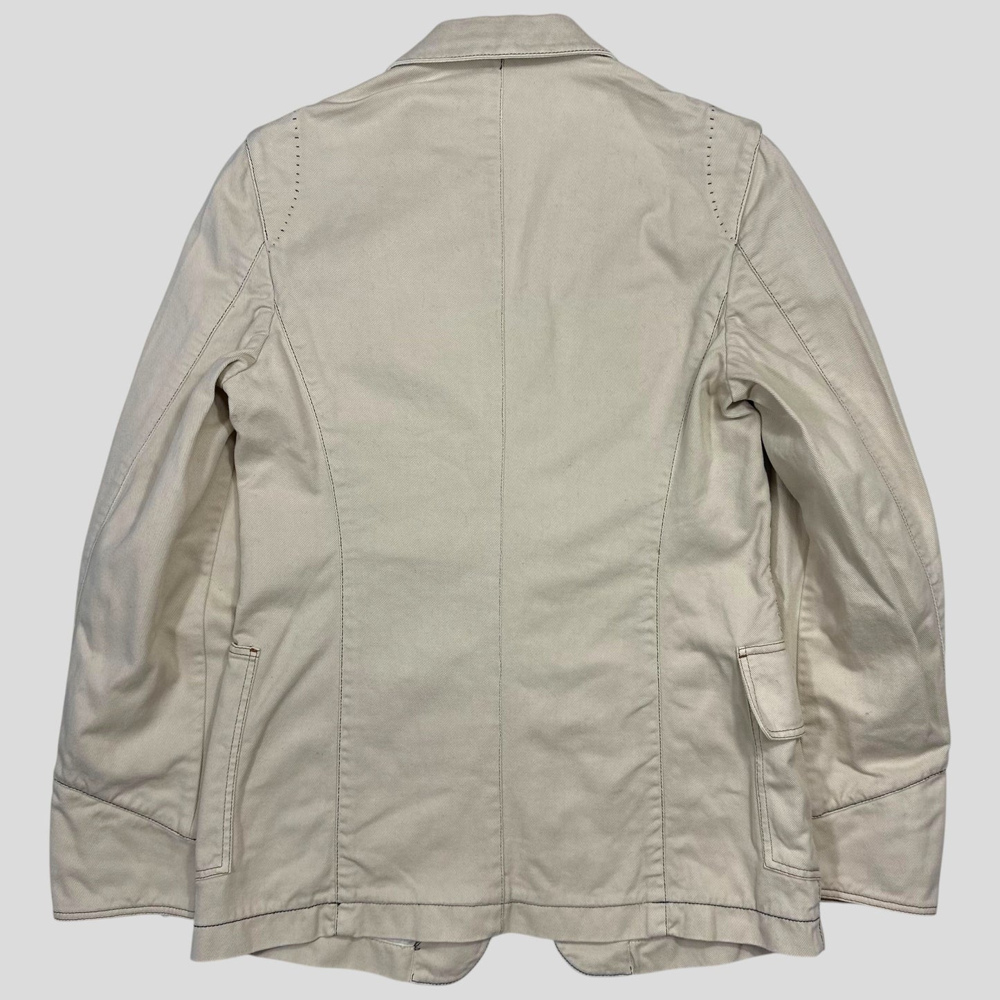 Miu Miu 00’s Contrast Stitch Cotton Cowboy Blazer Jacket - IT50