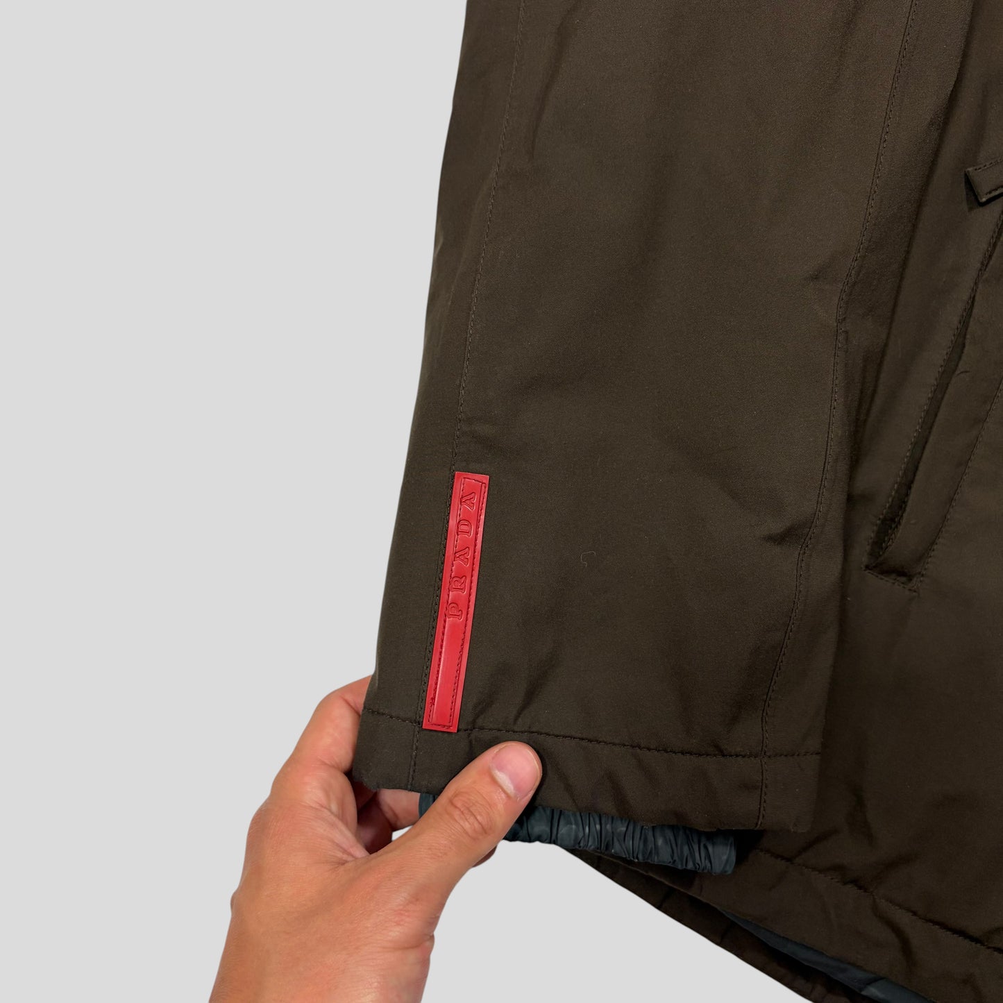 Prada Sport 00’s Khaki Chest Pocket Padded Goretex Jacket - L