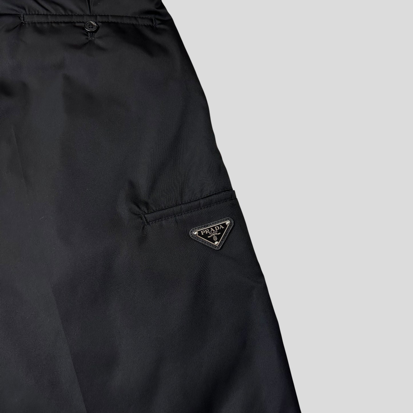 Prada Milano 2023 Re-nylon Plaque Logo Bermuda Shorts - L