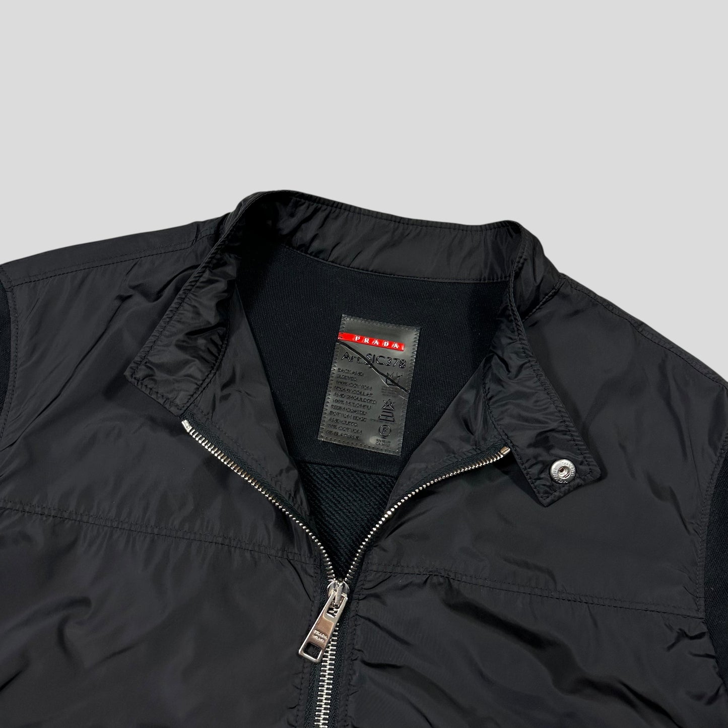 Prada Sport 2013 Minimalistic Nylon Panelled Moto Jacket - S