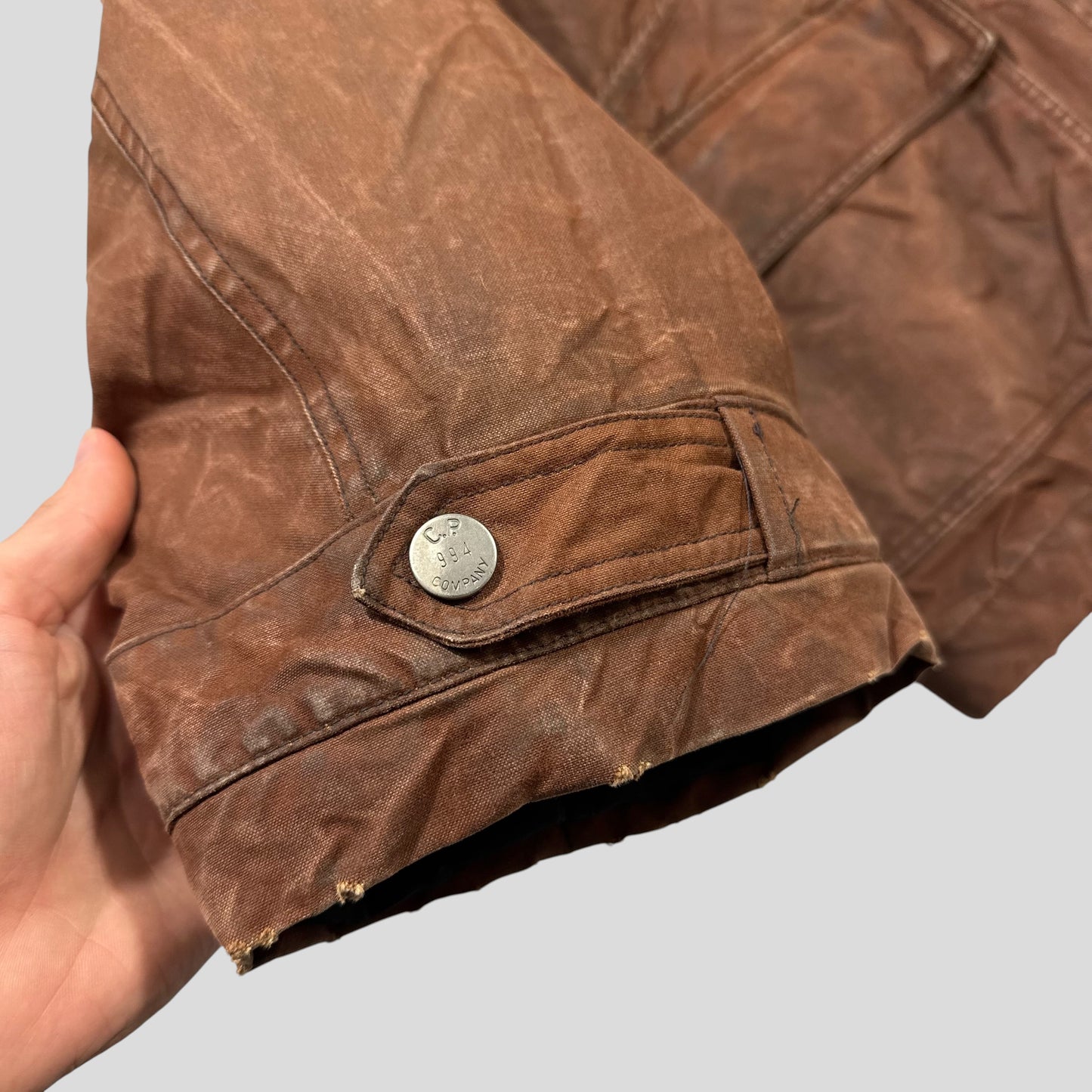CP Company 1994 Waxed Heavy Cotton Flannel Lined Work Jacket - IT48 (L/XL)