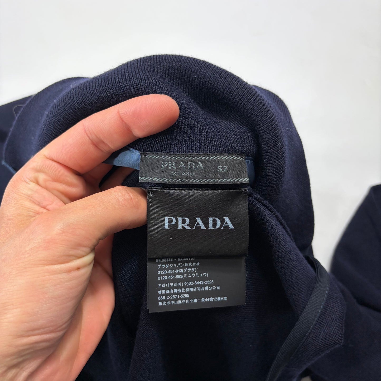 Prada Milano 2017 Nylon Panelled Red Tab Logo Knit Cardigan - IT52
