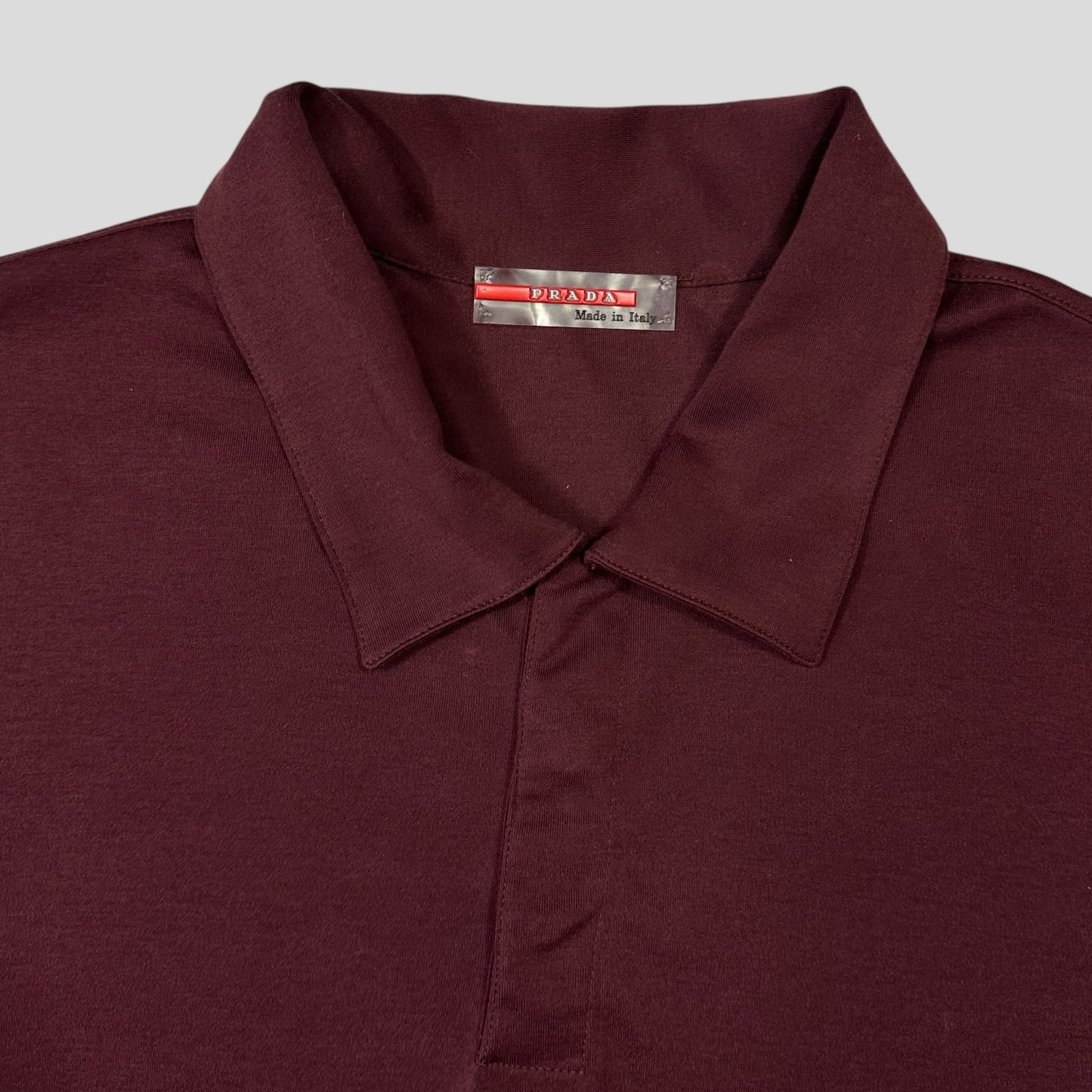 Prada Sport 00’s Burgundy Soft Cotton Nylon Detailed Shirt - M