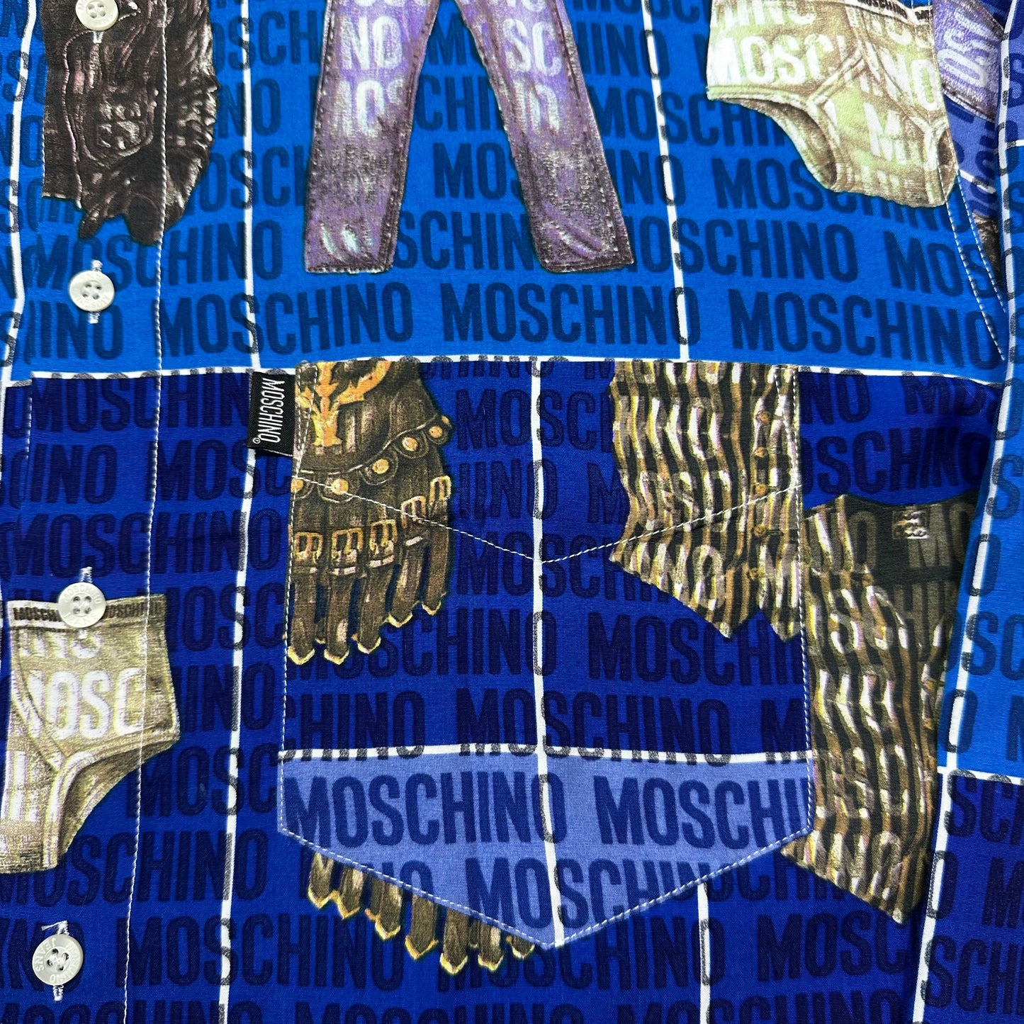 Moschino Jeans 1996 Clothes Print Shirt - L