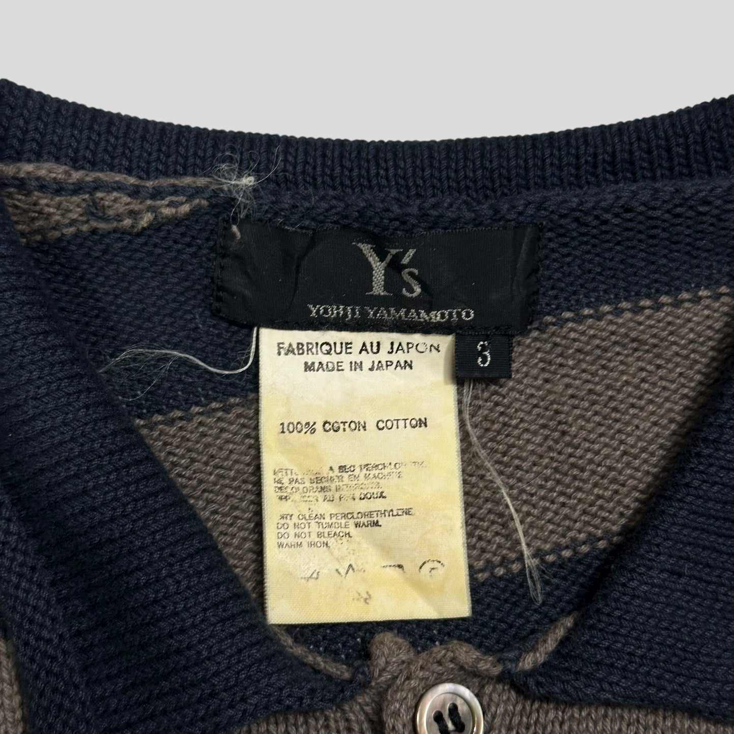 Yohji Yamamoto Y’s 00’s Asymmetrical Knitted Striped Pocket Top - S