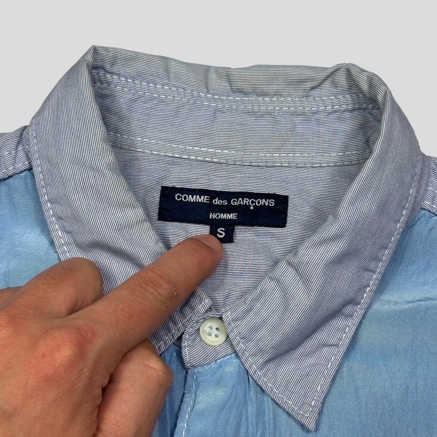 Comme Des Garçons Homme 2008 Iridescent Panelled Striped Shirt - S/M