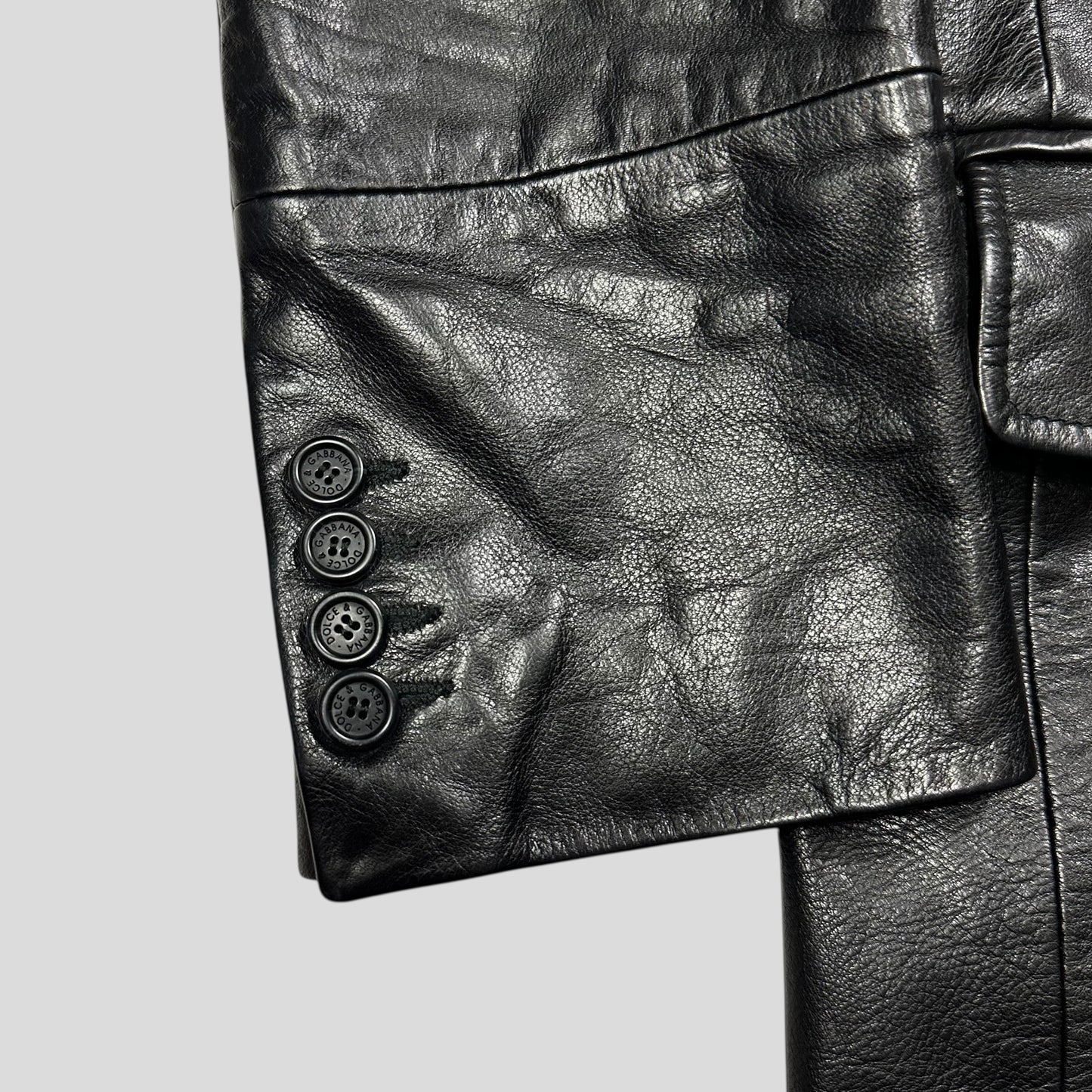 Dolce & Gabbana 00’s Leather Matrix Trench Coat Jacket - IT48 (M/L)