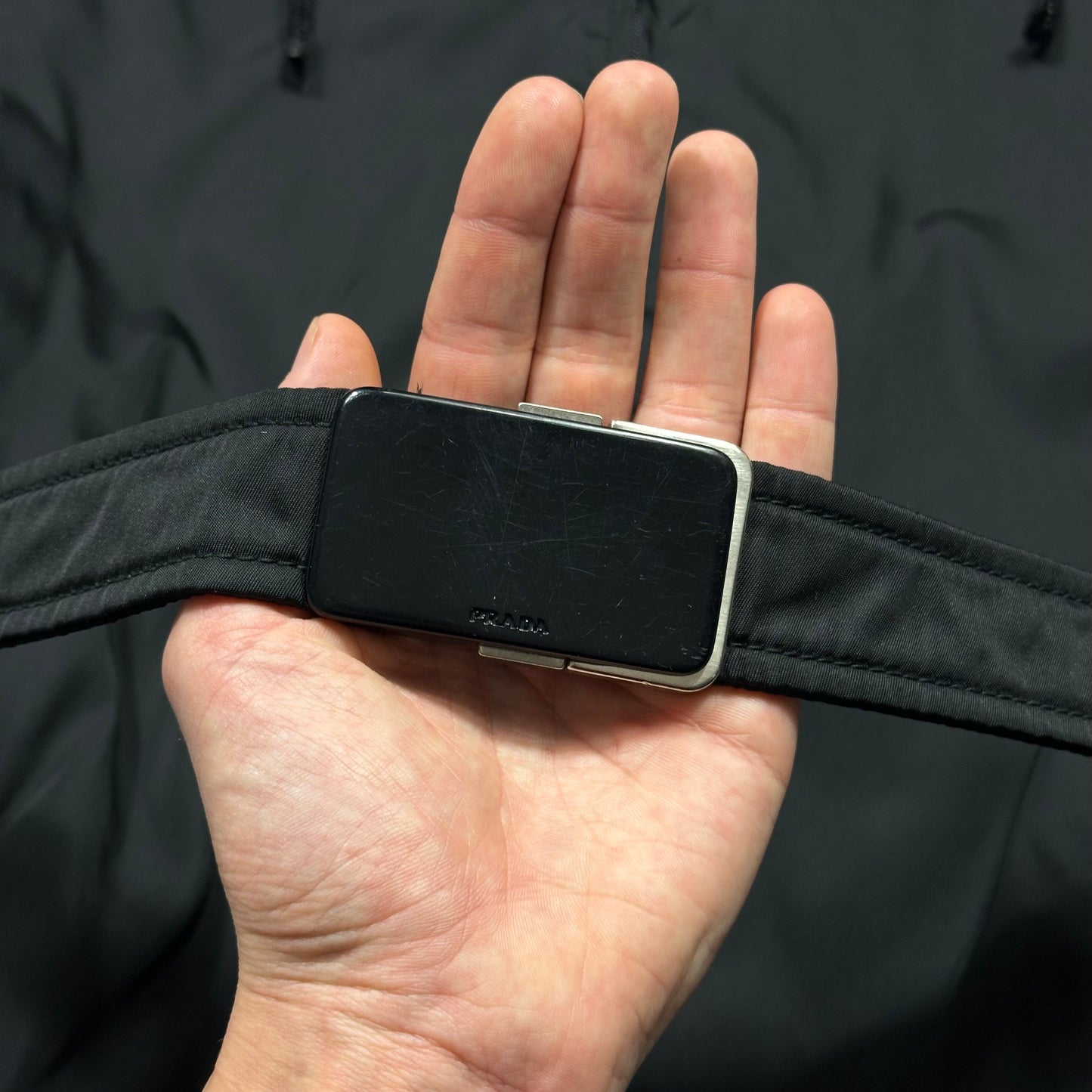 Prada 90’s Quilted Nylon Belt Parka Jacket - UK10