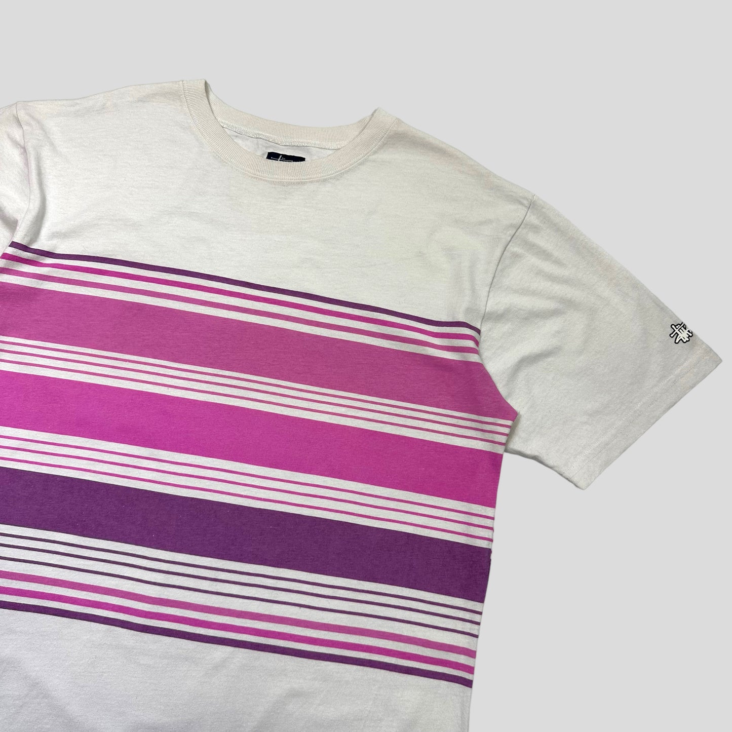 Stussy 90’s Striped Stock Logo T-shirt - L