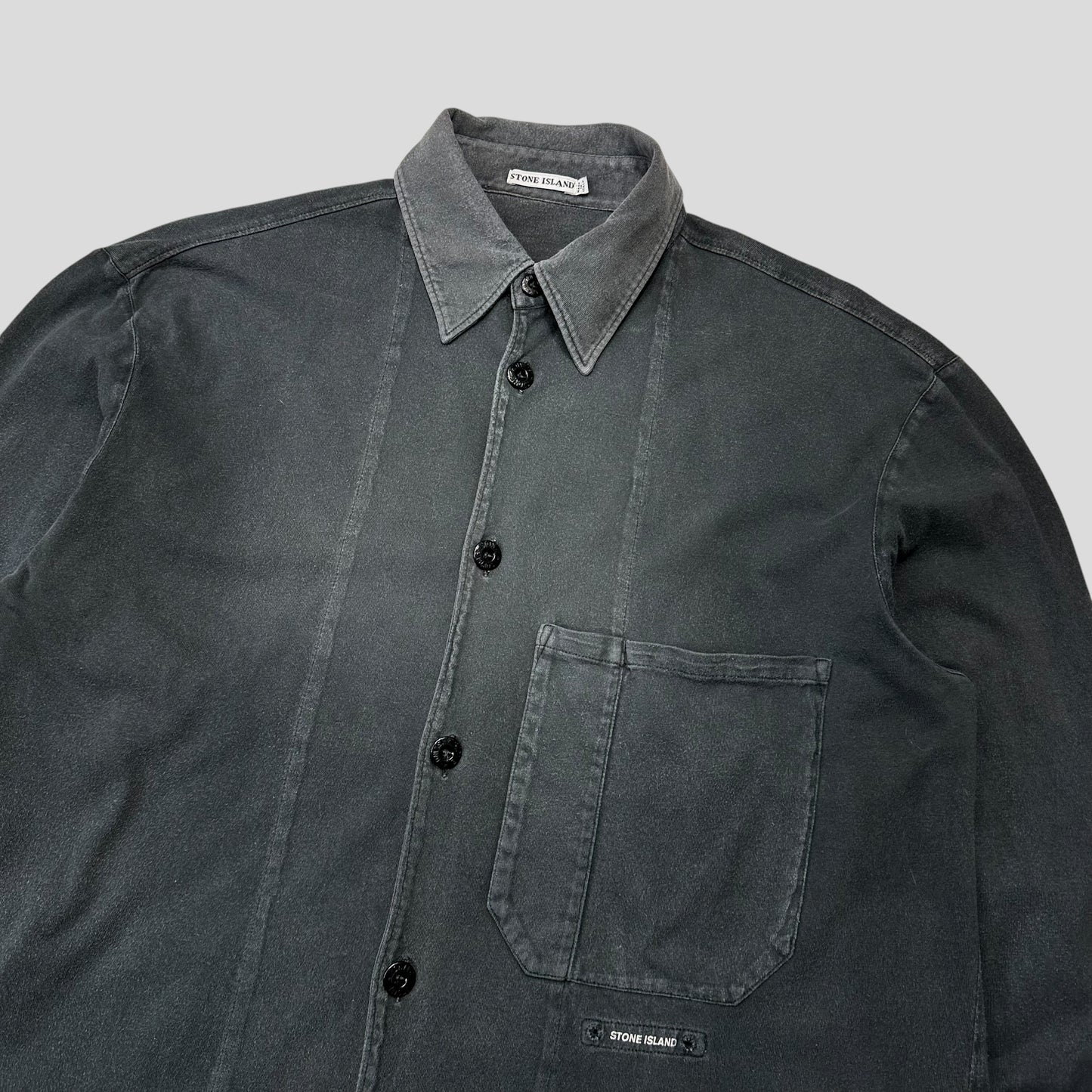 Stone Island 1999 Heavy Cotton Spellout Carpenter Shirt - M (L)