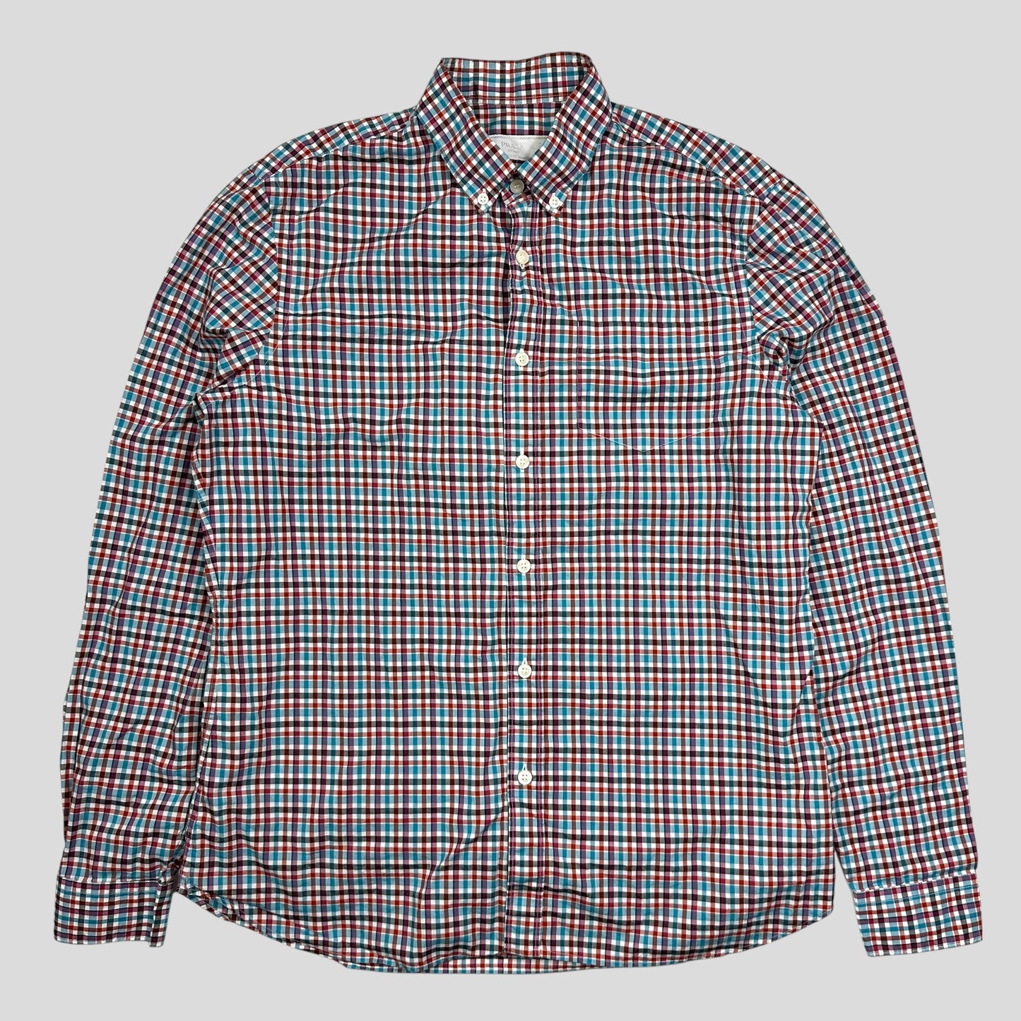Prada 2018 Neo-plaid Micro Check Longsleeve Shirt - M